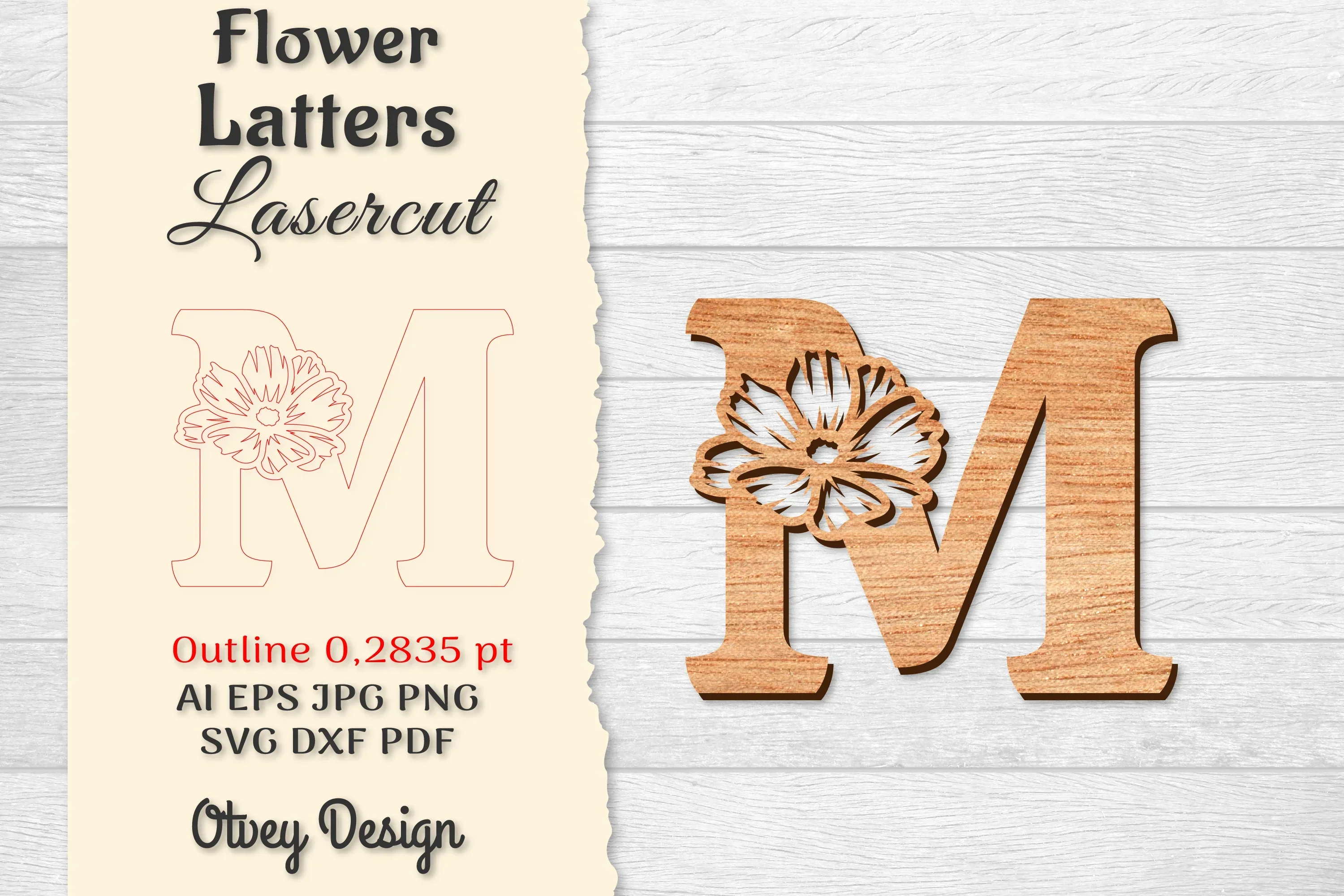 Flower Letters Laser Cut File SVG Bundle