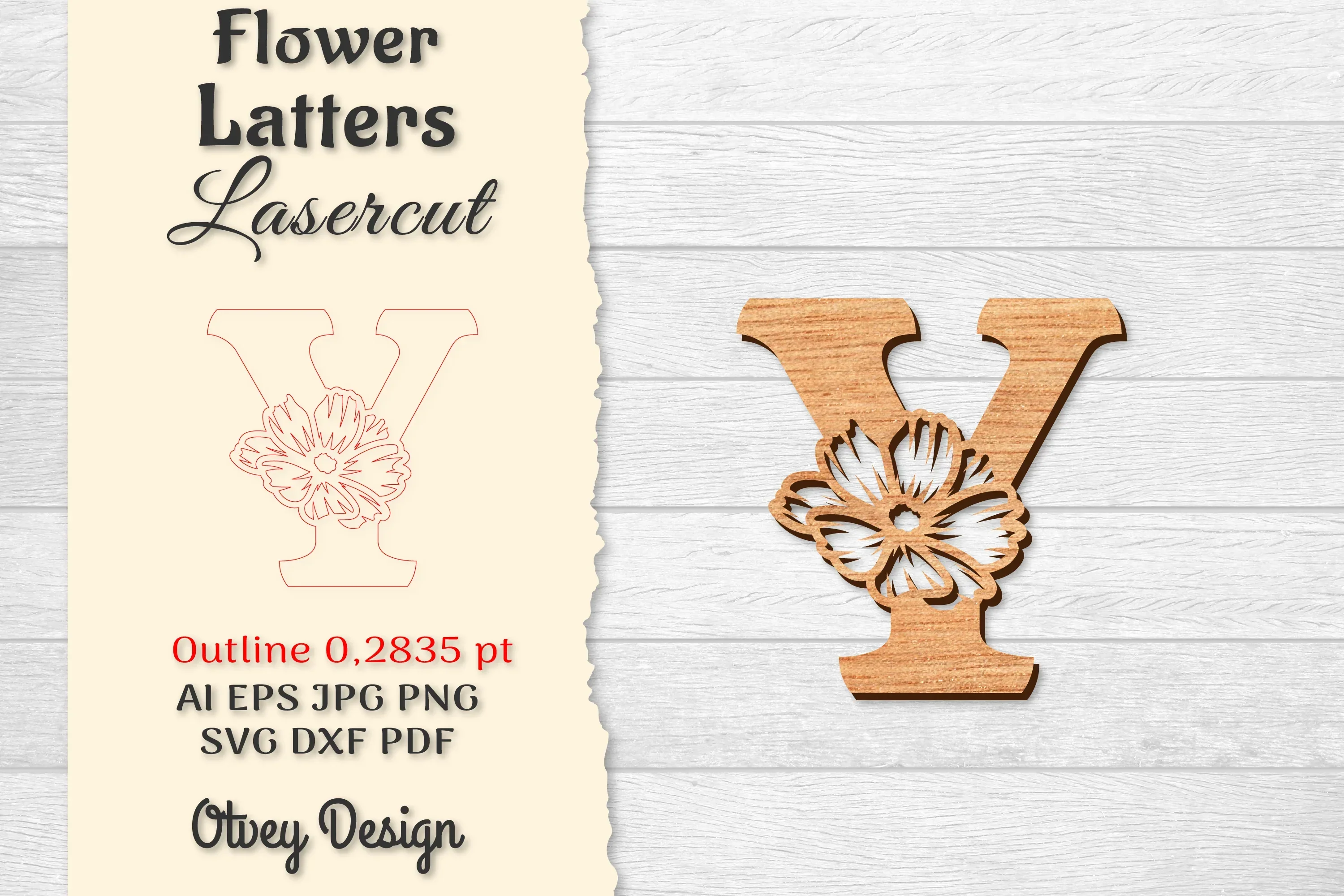 Flower Letters Laser Cut File SVG Bundle