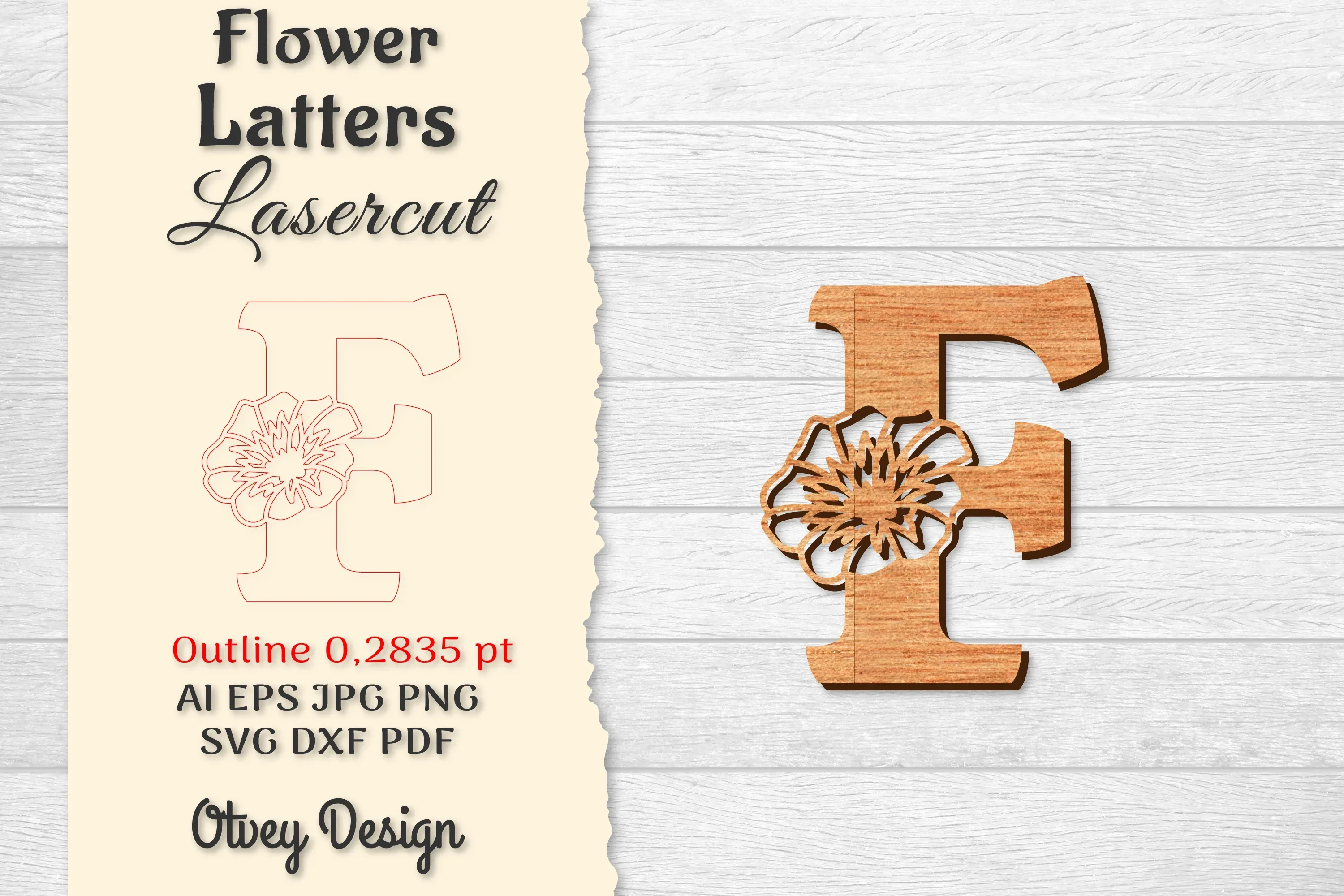 Flower Letters Laser Cut File SVG Bundle