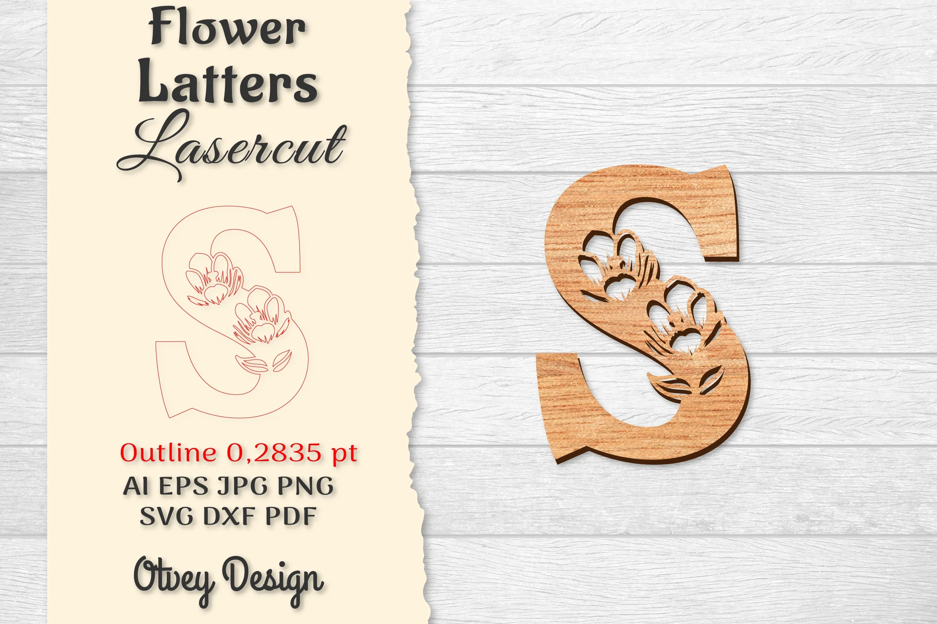 Flower Letters Laser Cut File SVG Bundle