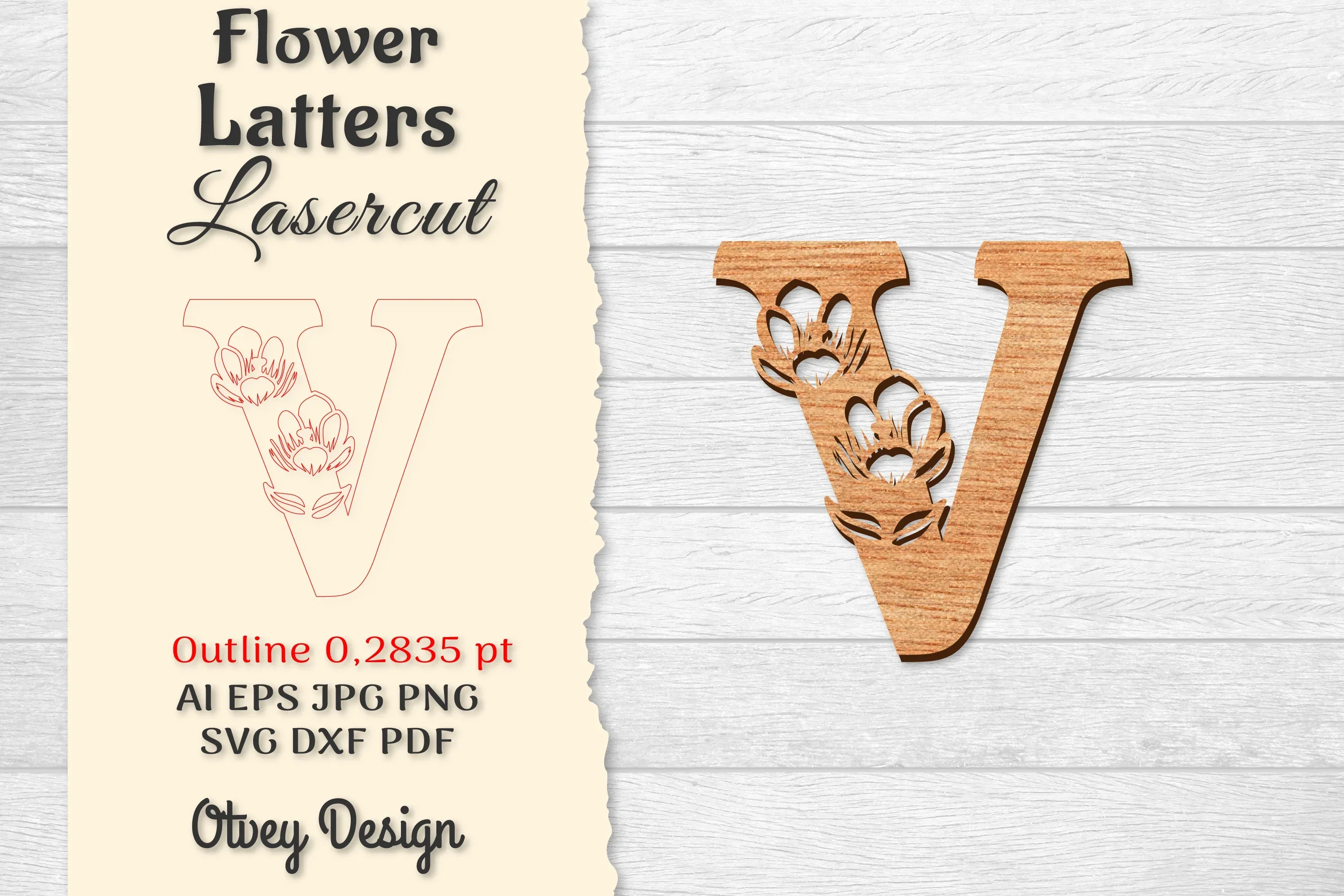 Flower Letters Laser Cut SVG Bundle