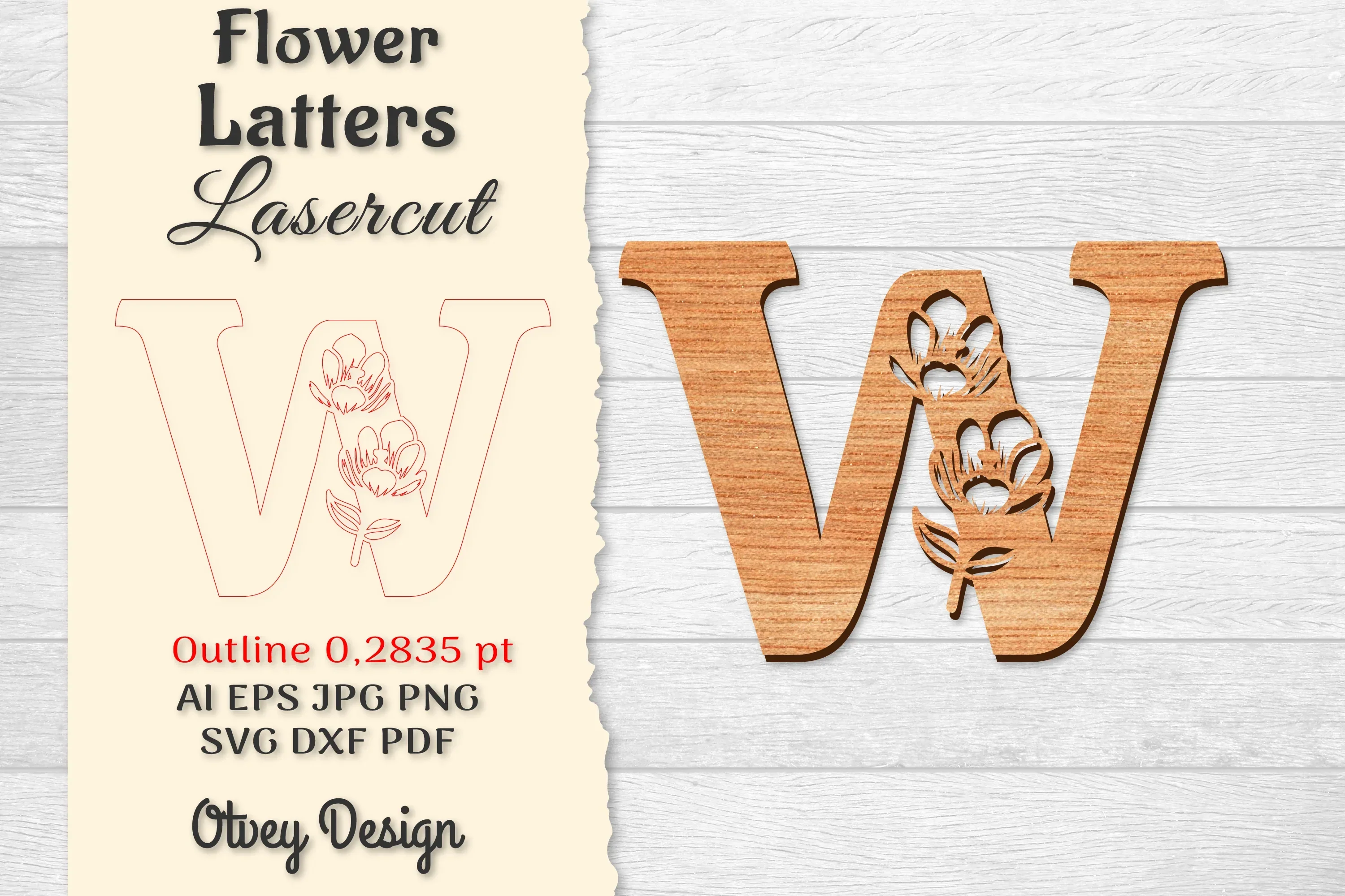 Flower Letters Laser Cut SVG Bundle