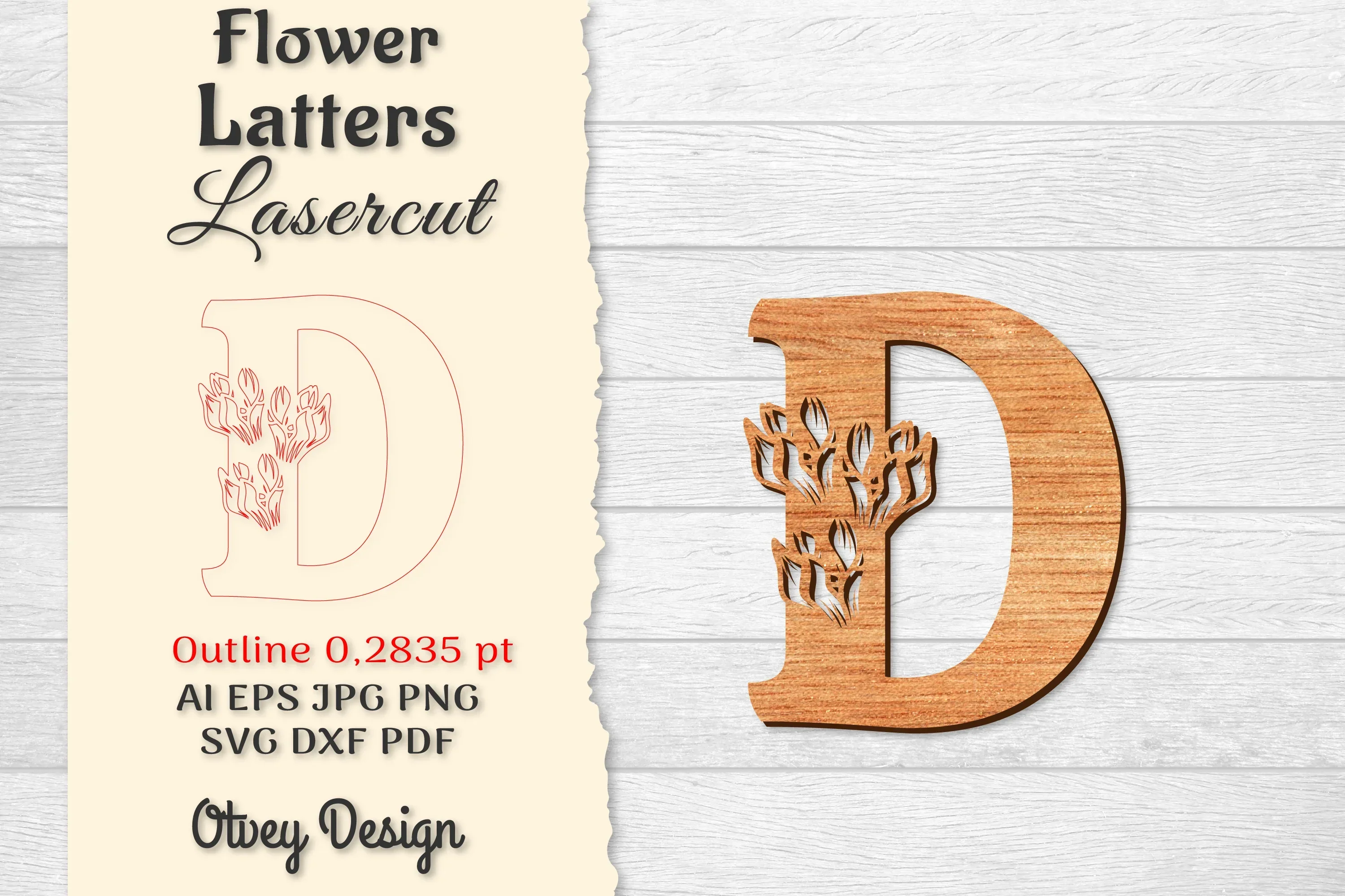 Flower Letters Laser Cut SVG Bundle