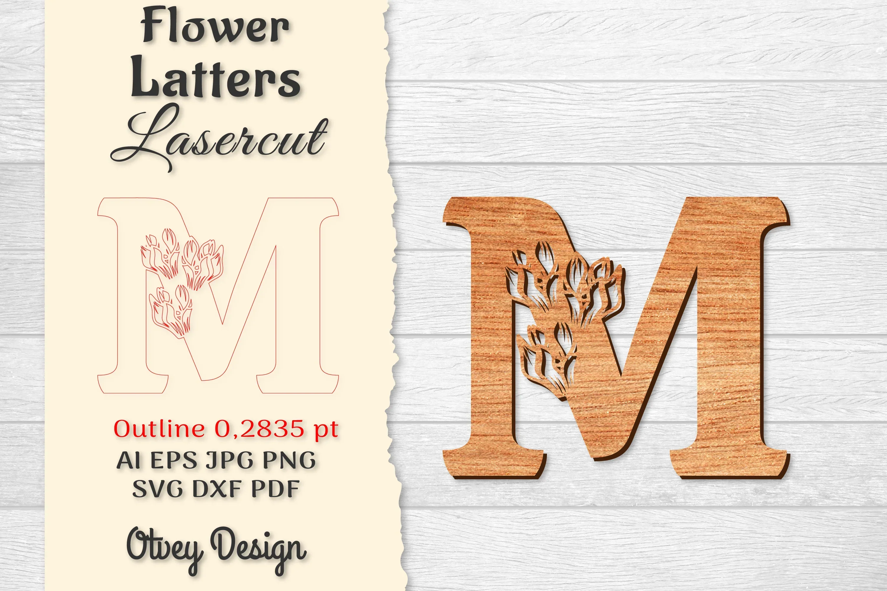 Flower Letters Laser Cut SVG Bundle