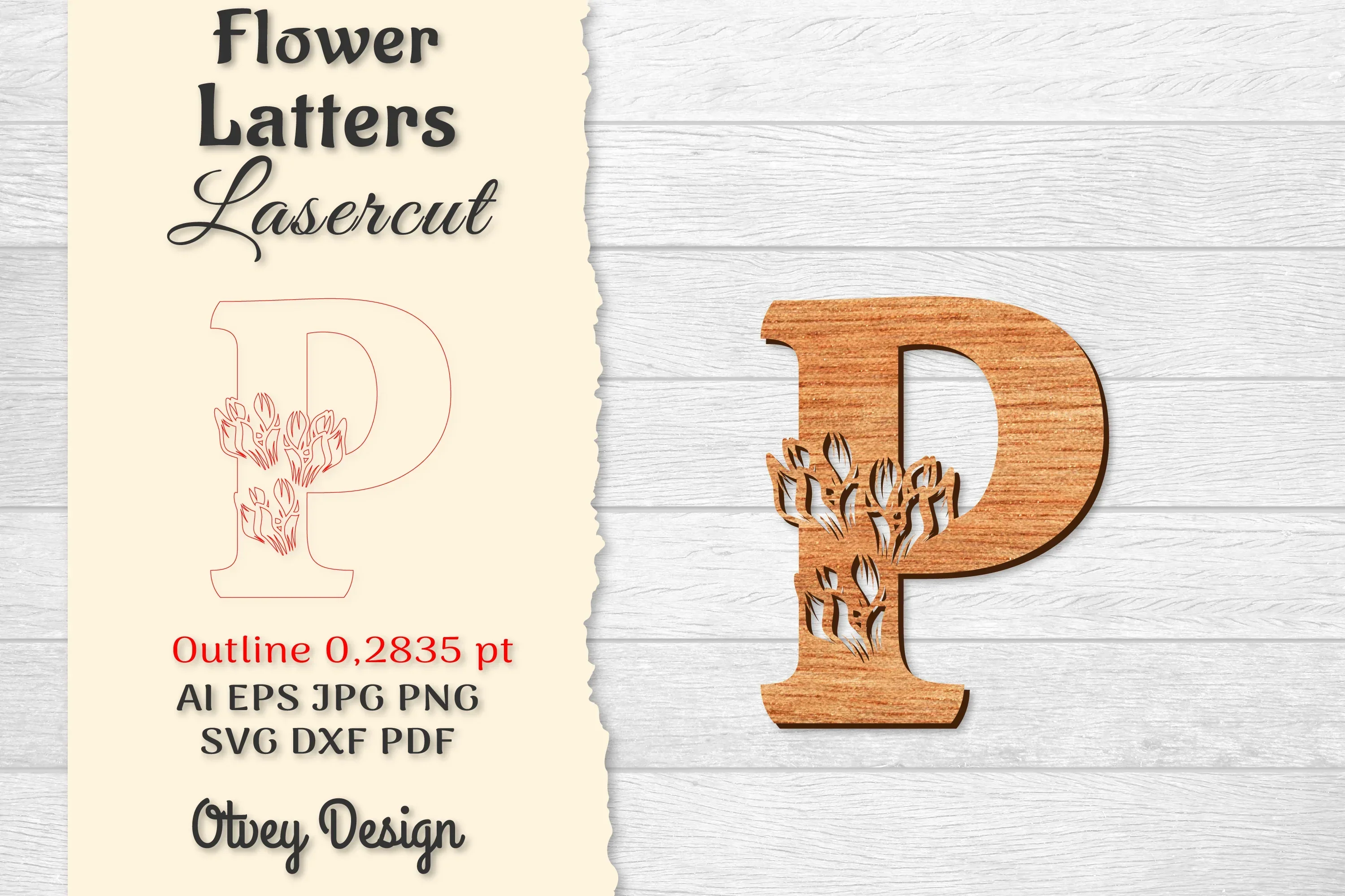 Flower Letters Laser Cut SVG Bundle