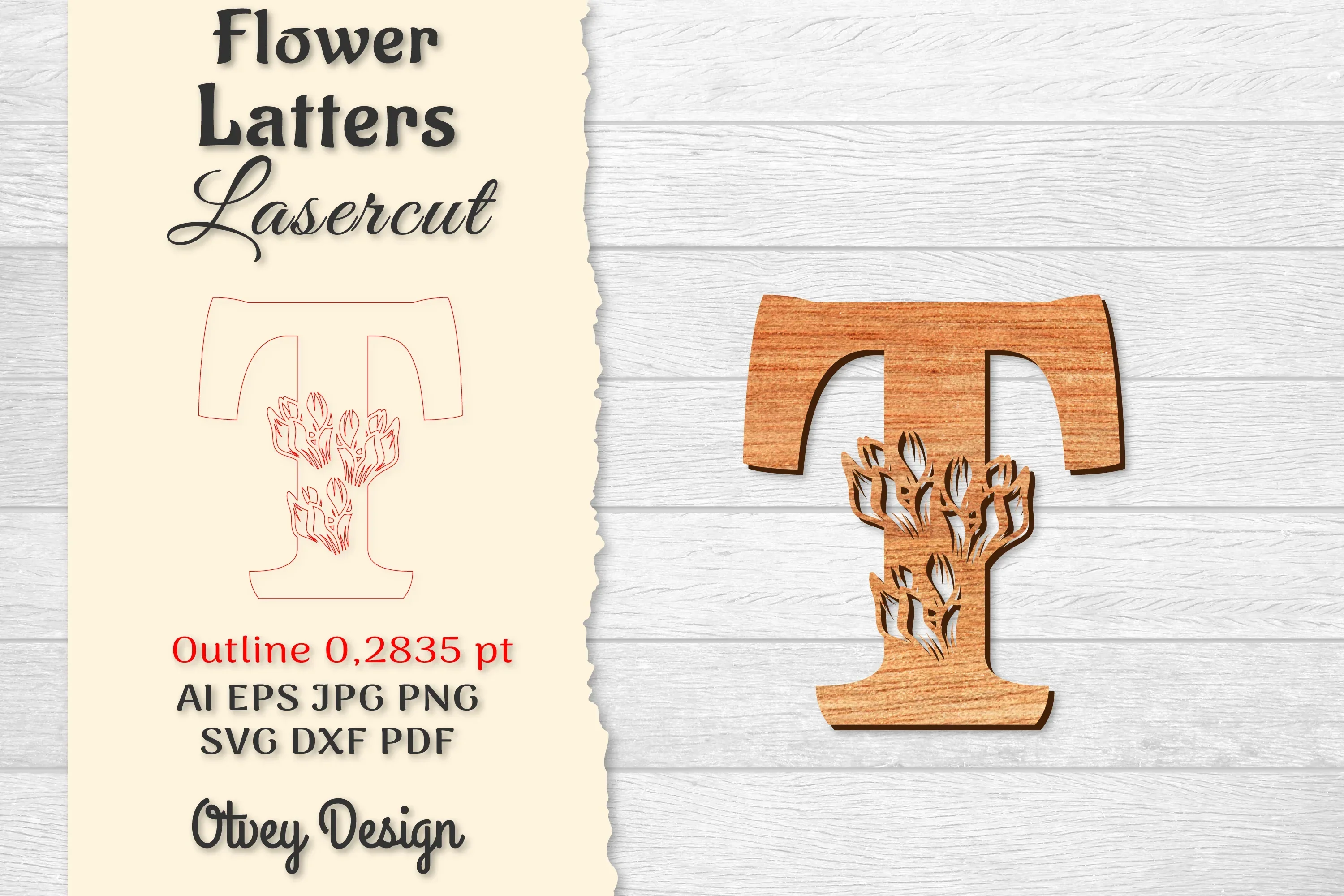 Flower Letters Laser Cut SVG Bundle