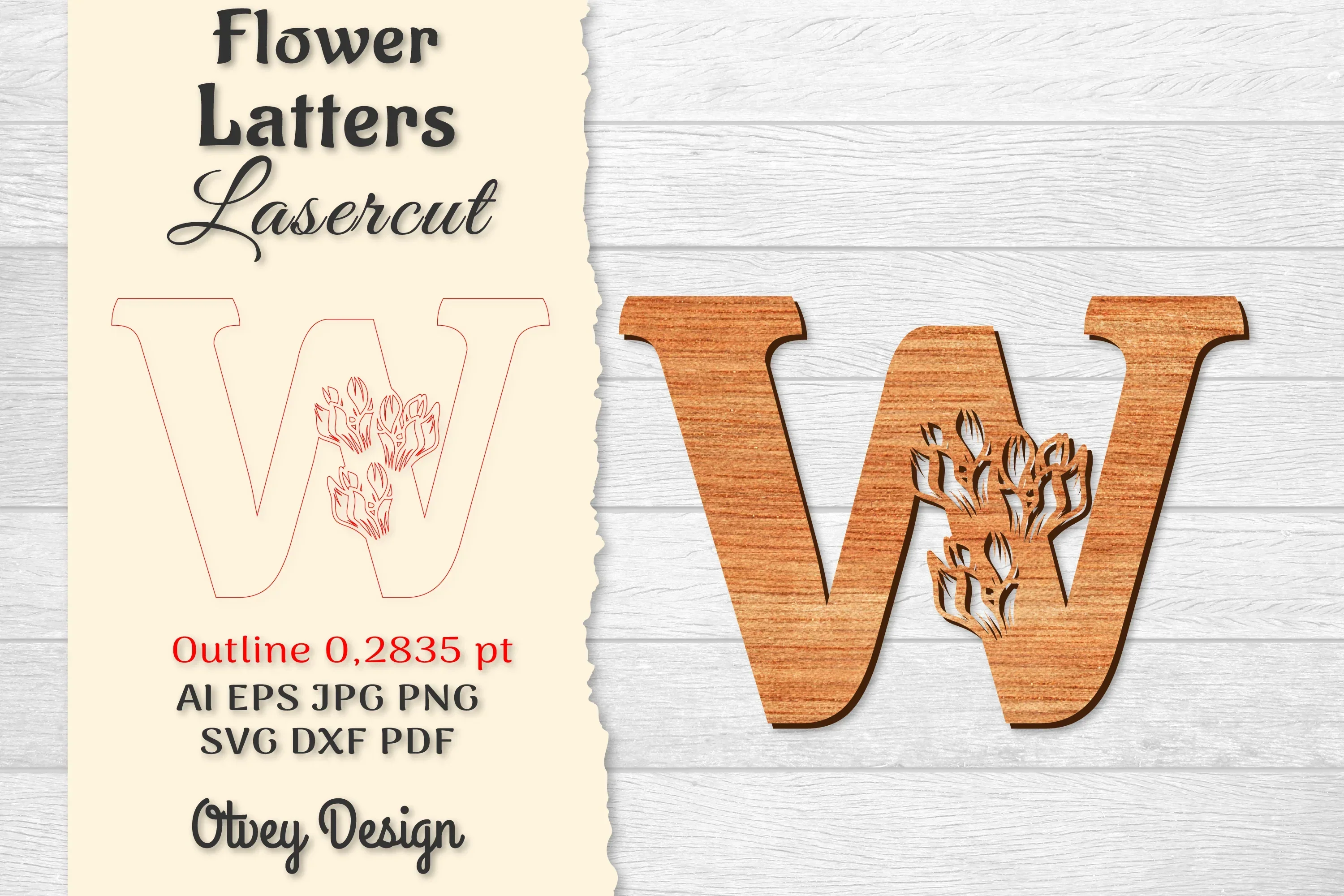 Flower Letters Laser Cut SVG Bundle