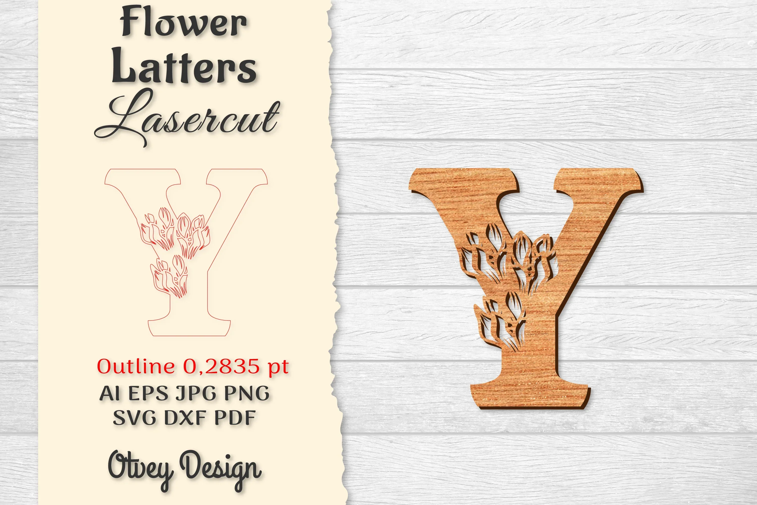 Flower Letters Laser Cut SVG Bundle