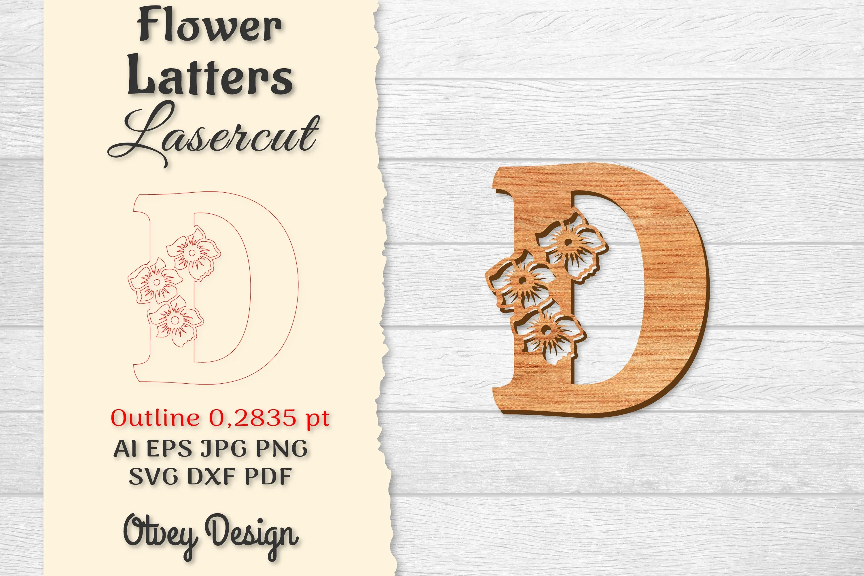 Flower Letters Laser Cut SVG Bundle