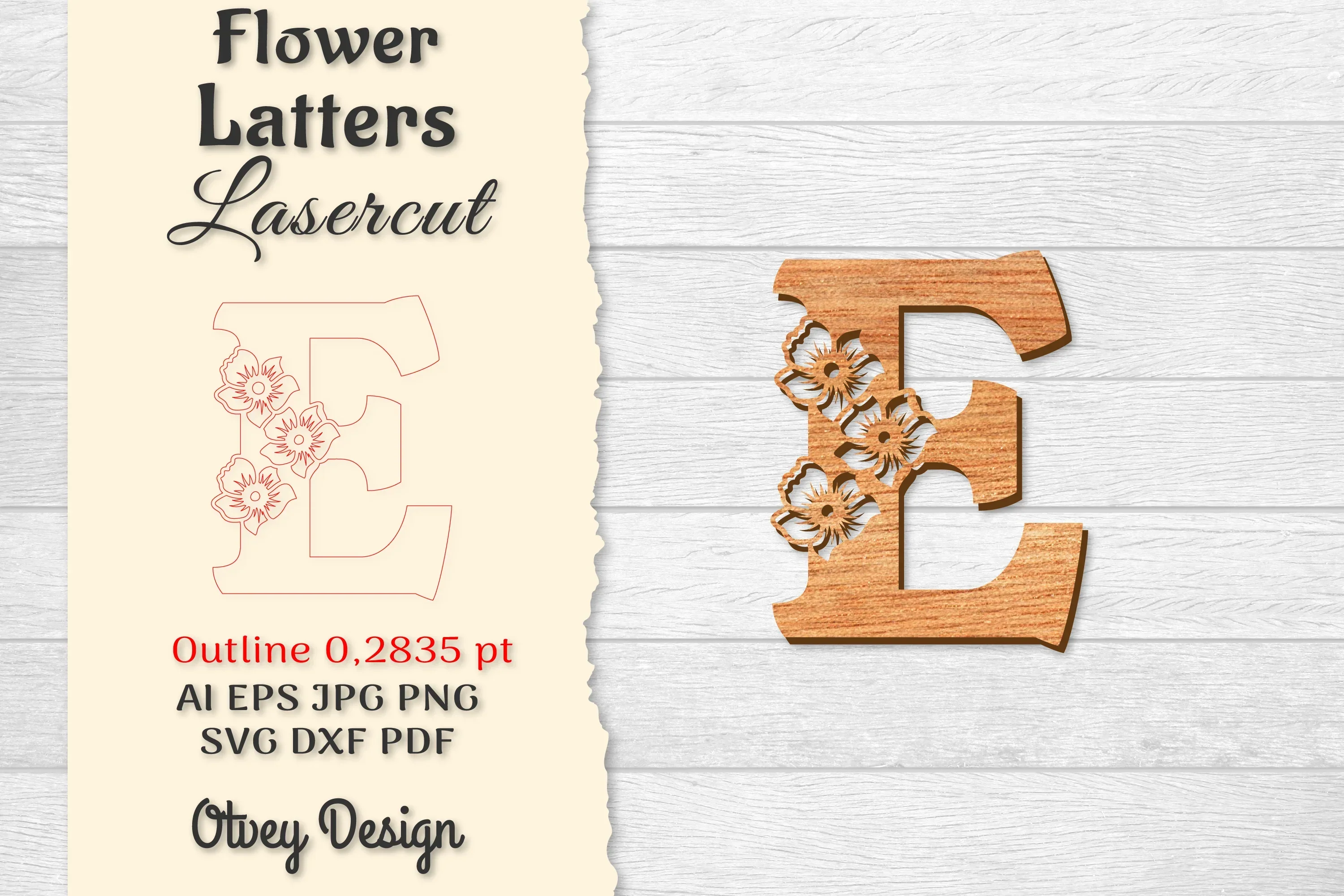 Flower Letters Laser Cut SVG Bundle