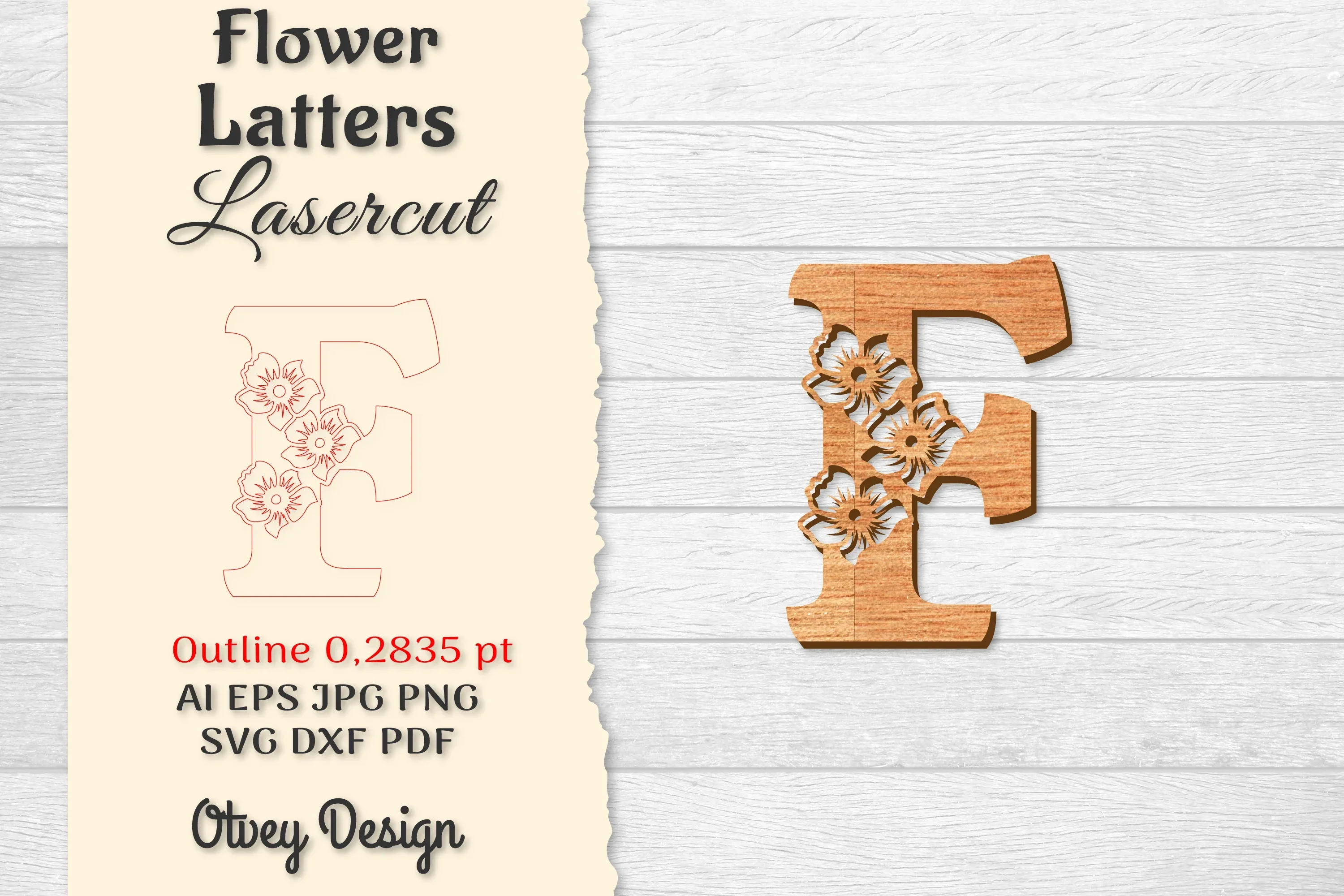 Flower Letters Laser Cut SVG Bundle