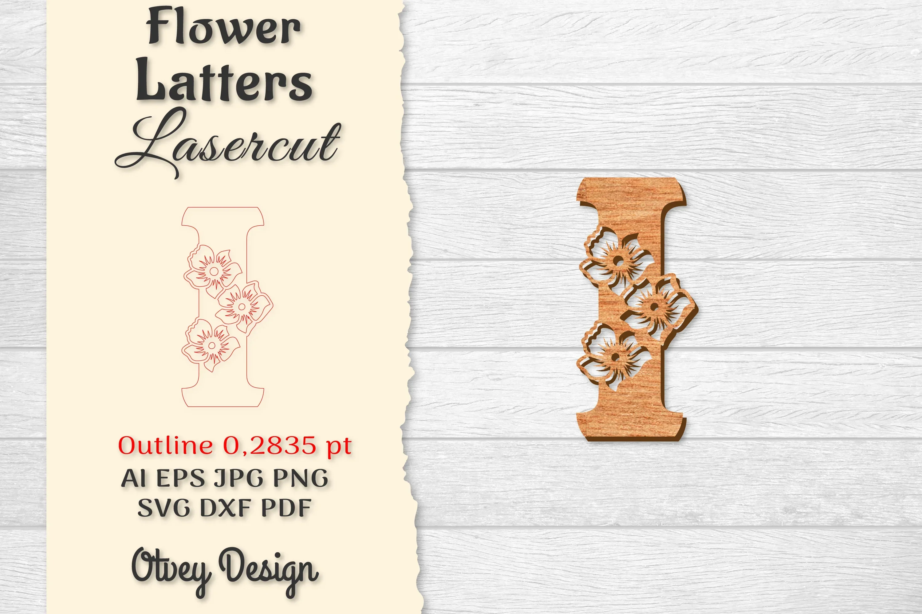 Flower Letters Laser Cut SVG Bundle