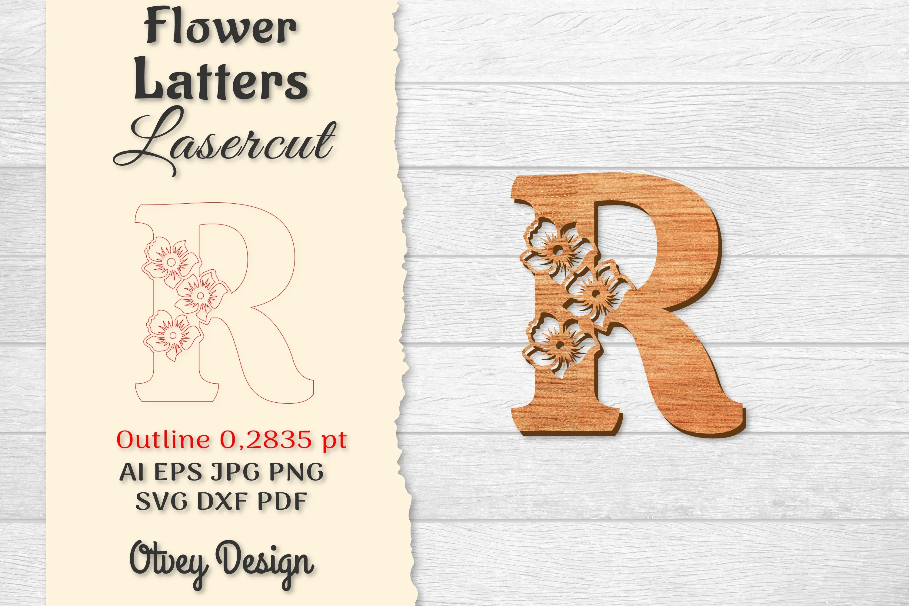 Flower Letters Laser Cut SVG Bundle