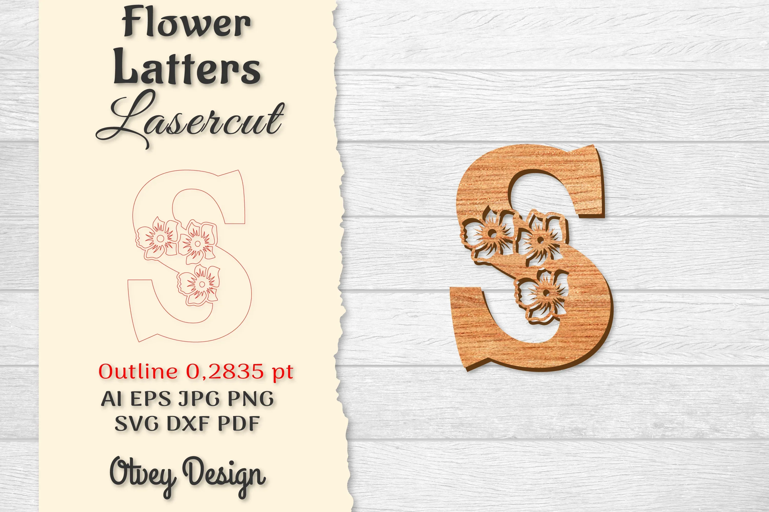 Flower Letters Laser Cut SVG Bundle