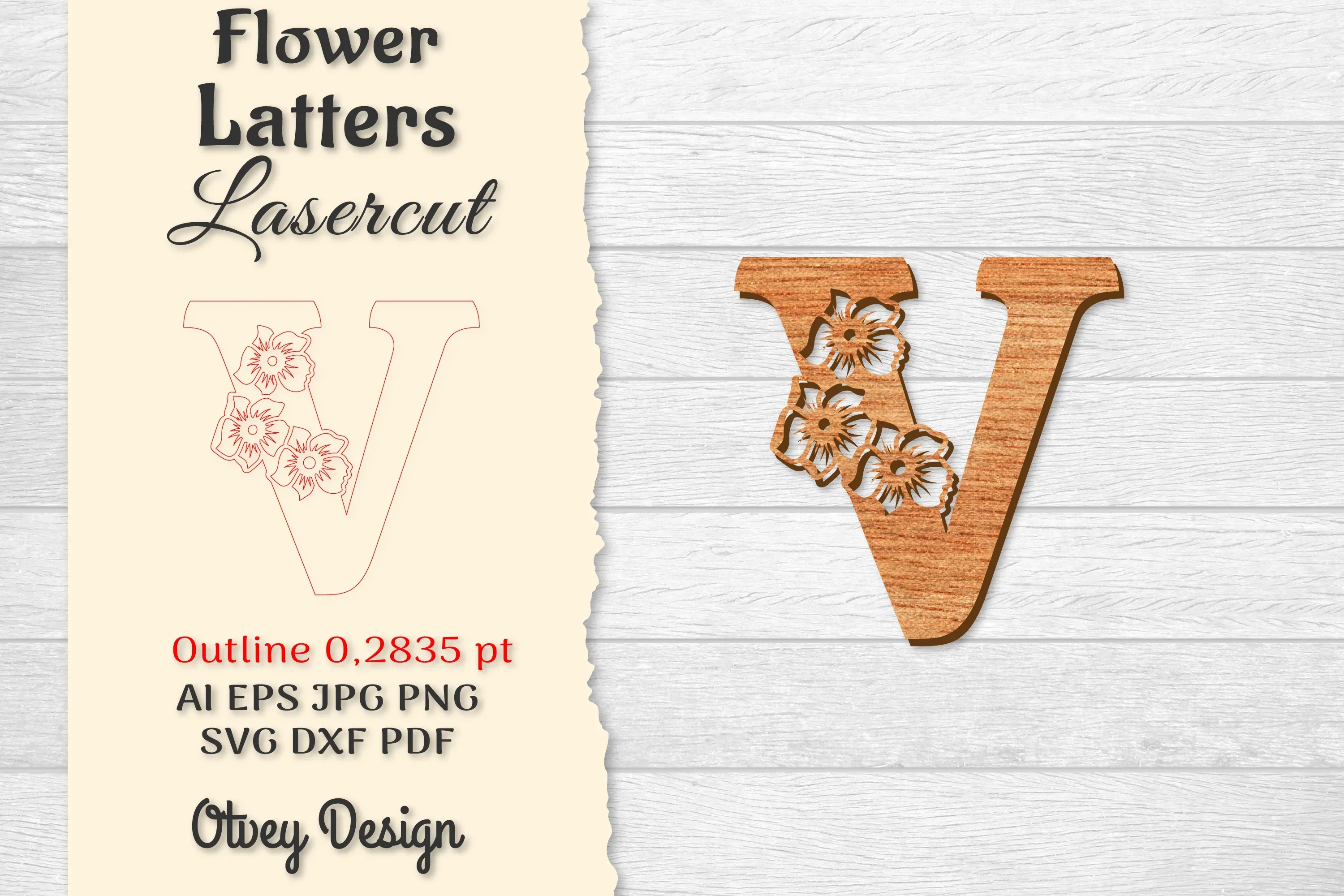 Flower Letters Laser Cut SVG Bundle