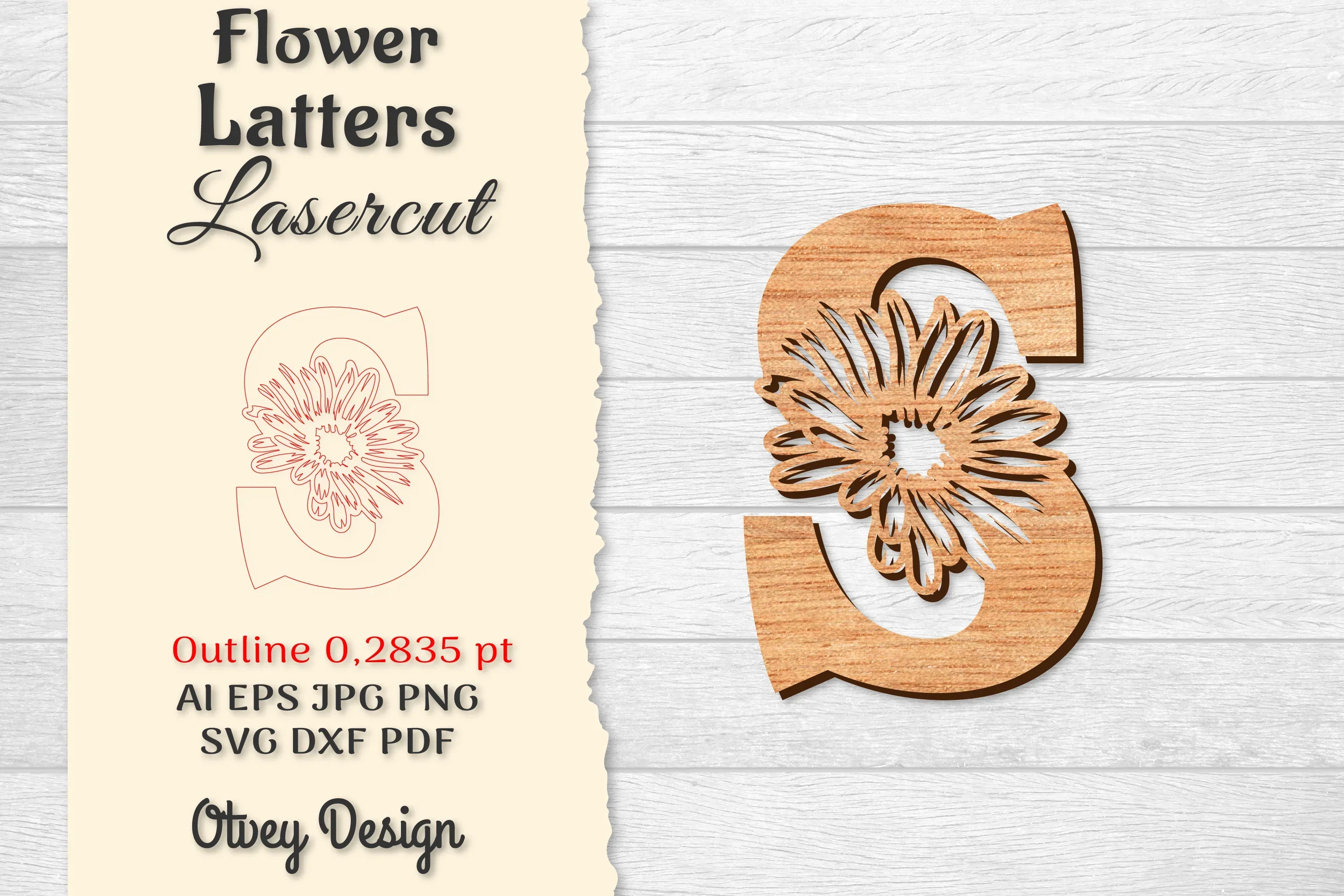 Flower Letters Laser Cut SVG Bundle