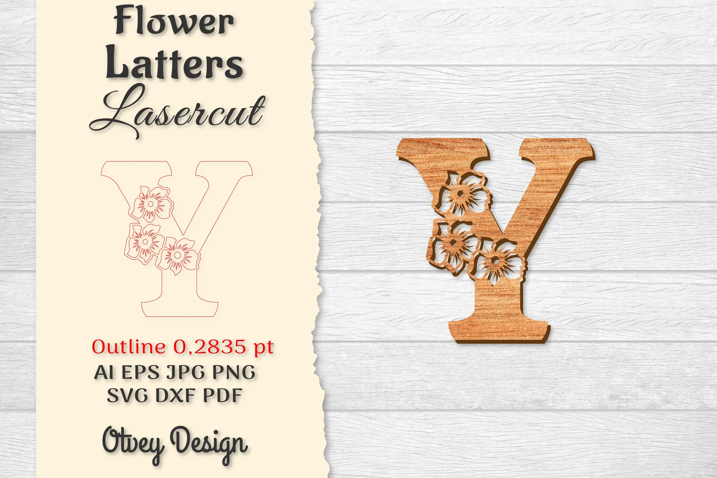 Flower Letters Laser Cut SVG Bundle