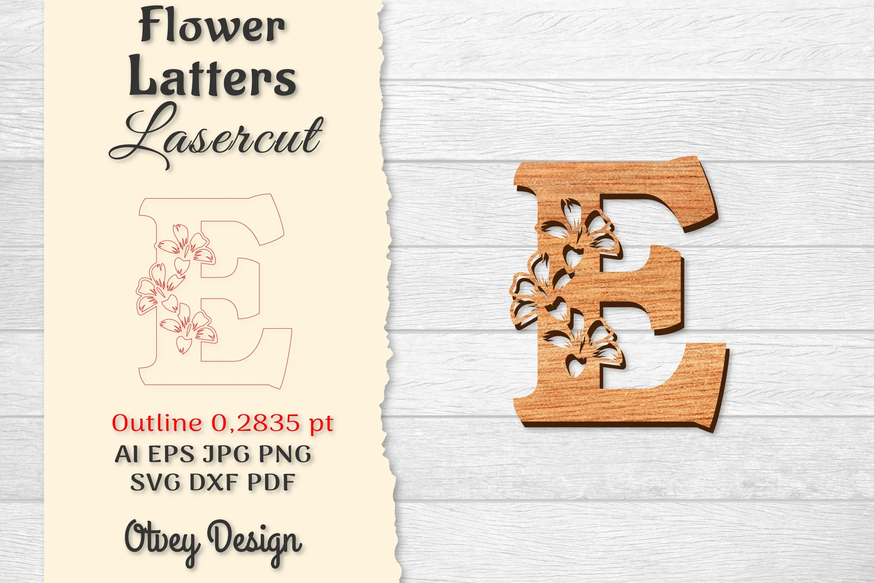 Flower Letters Laser Cut SVG Bundle
