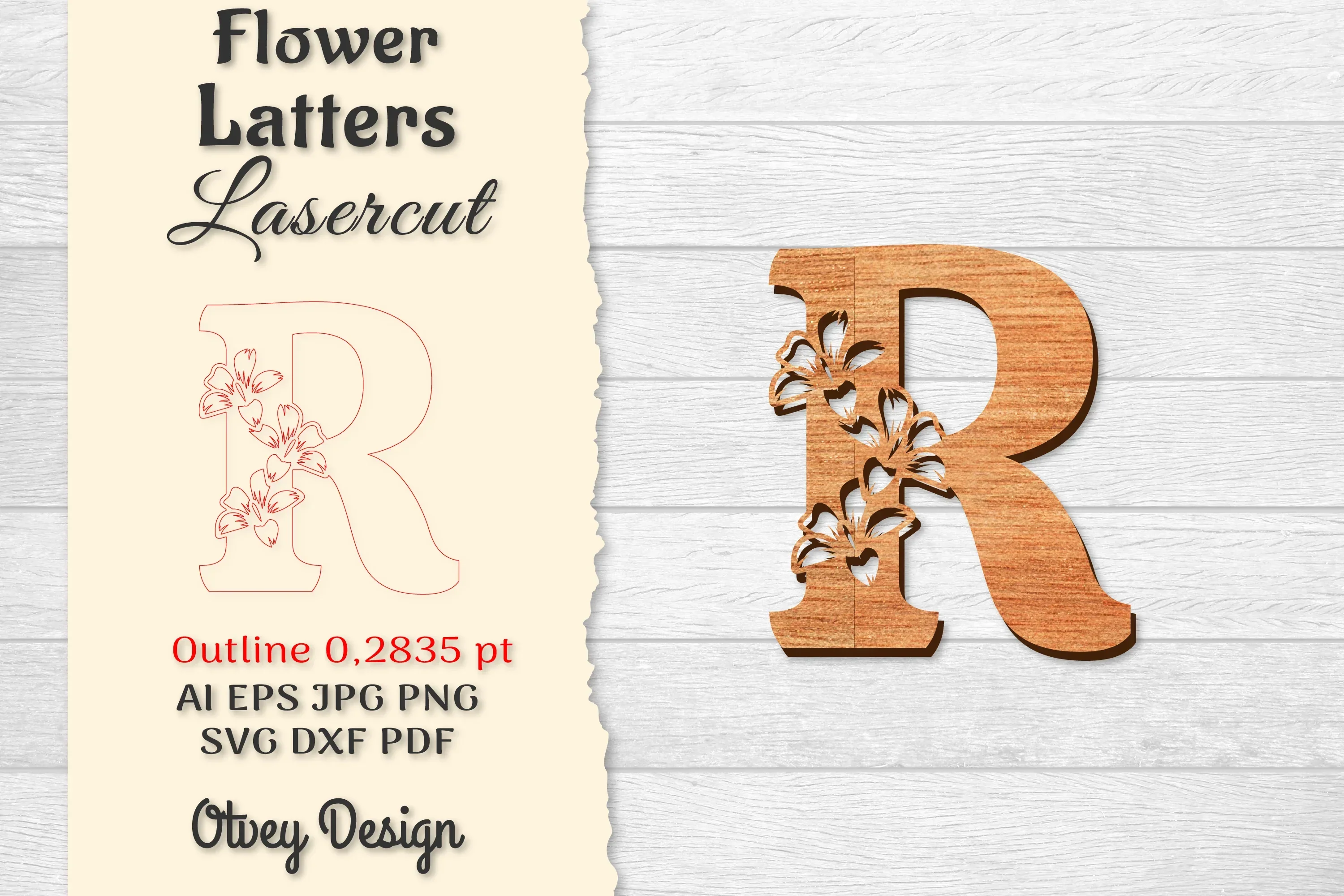 Flower Letters Laser Cut SVG Bundle