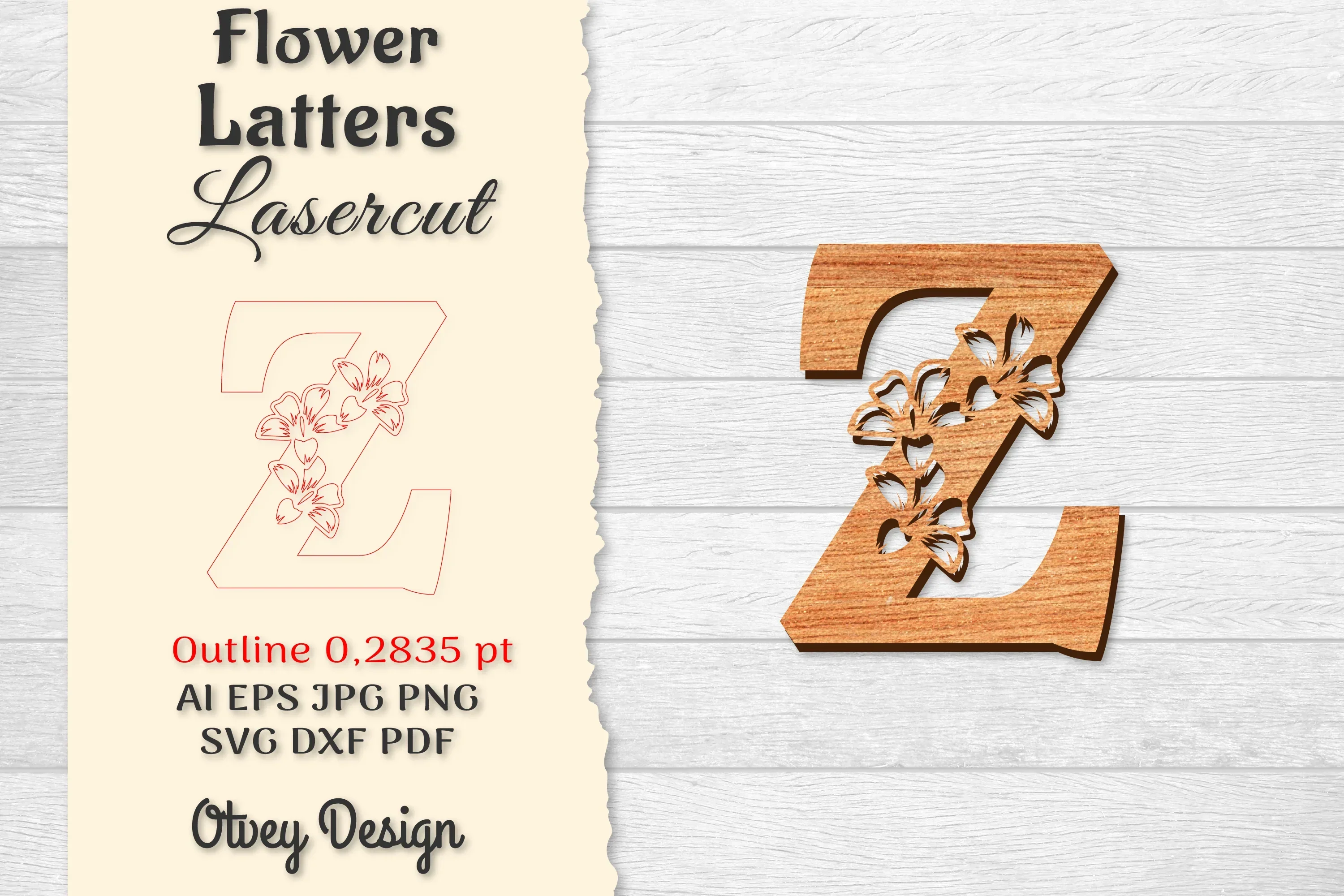 Flower Letters Laser Cut SVG Bundle