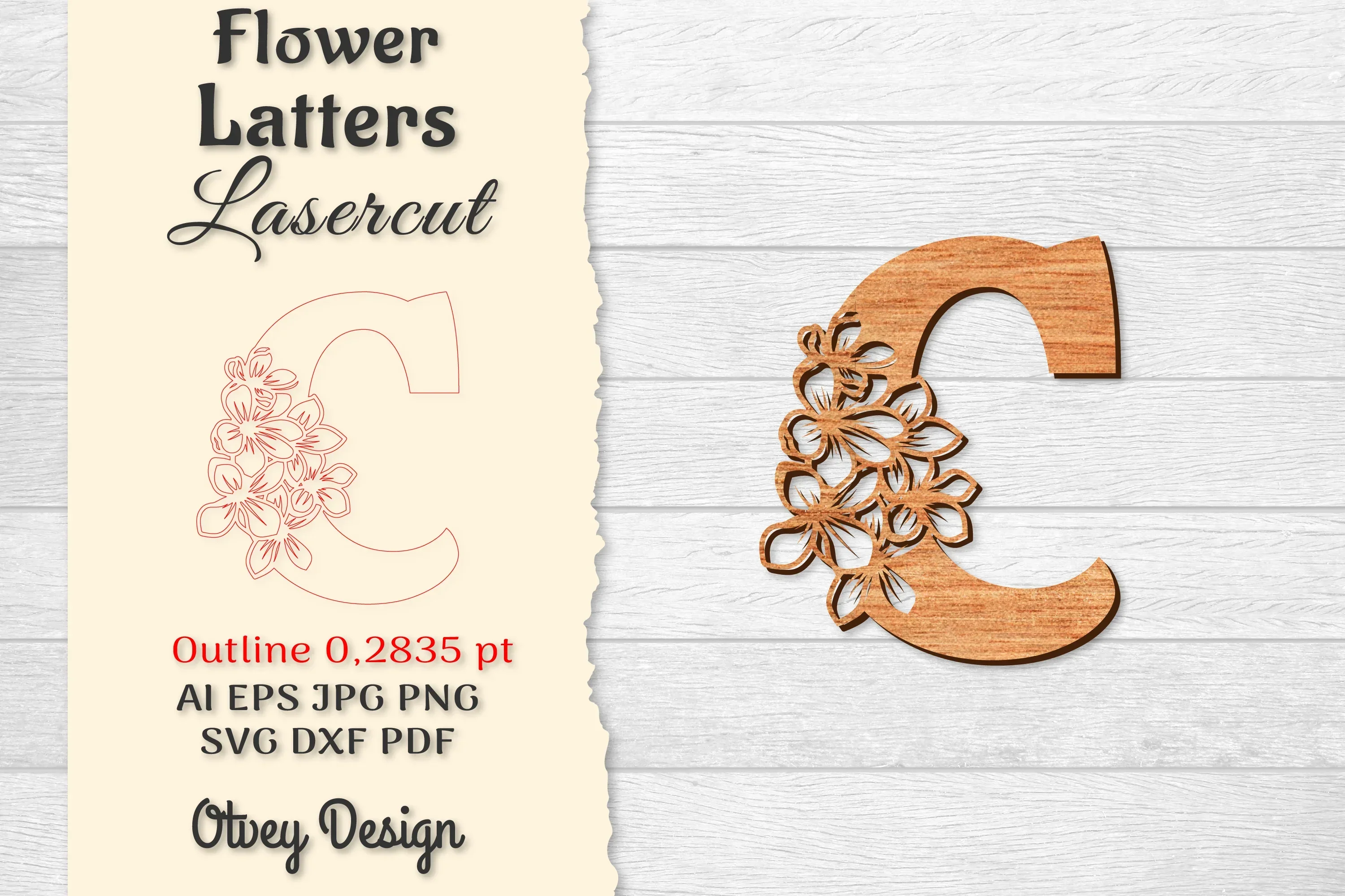 Flower Letters Laser Cut SVG Bundle