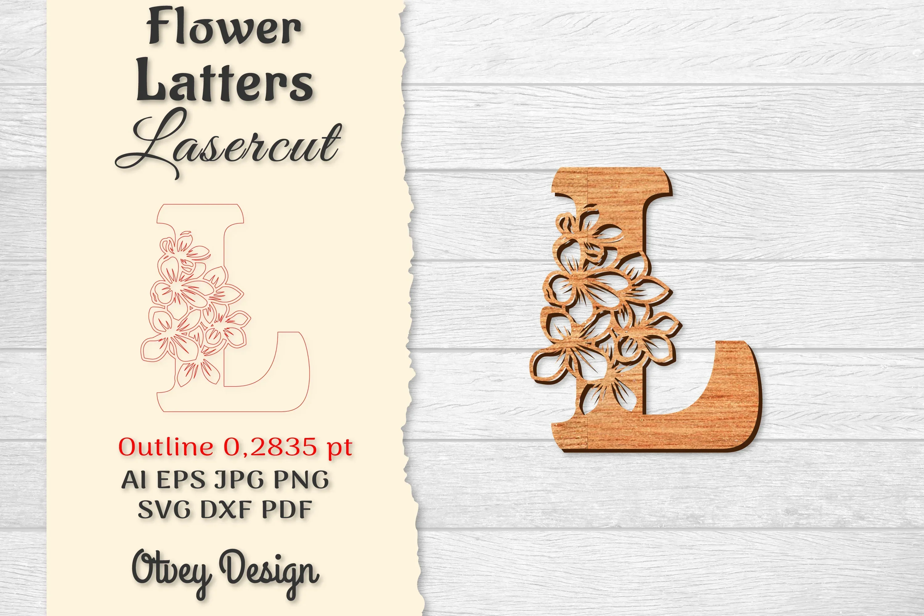 Flower Letters Laser Cut SVG Bundle