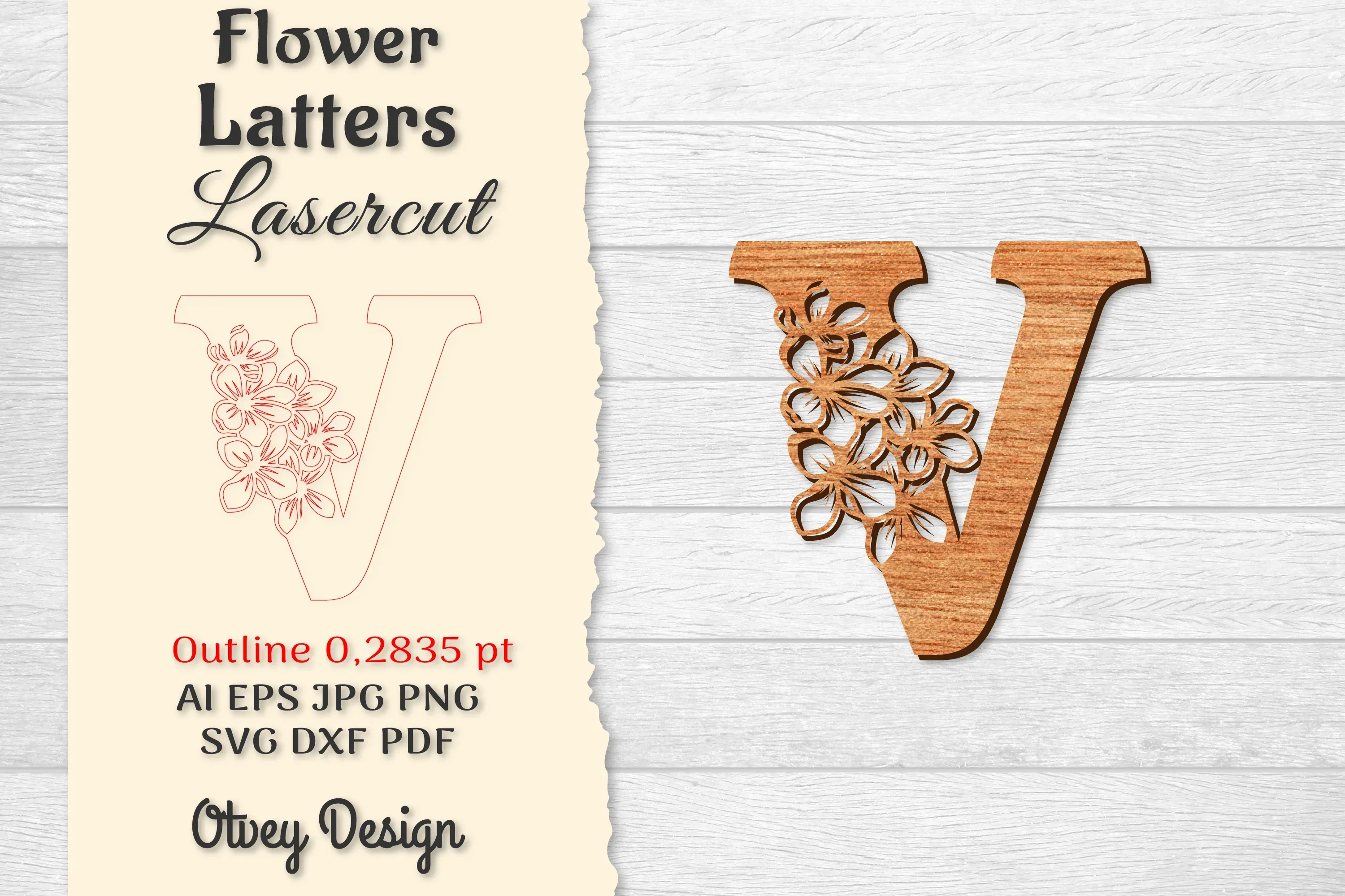 Flower Letters Laser Cut SVG Bundle