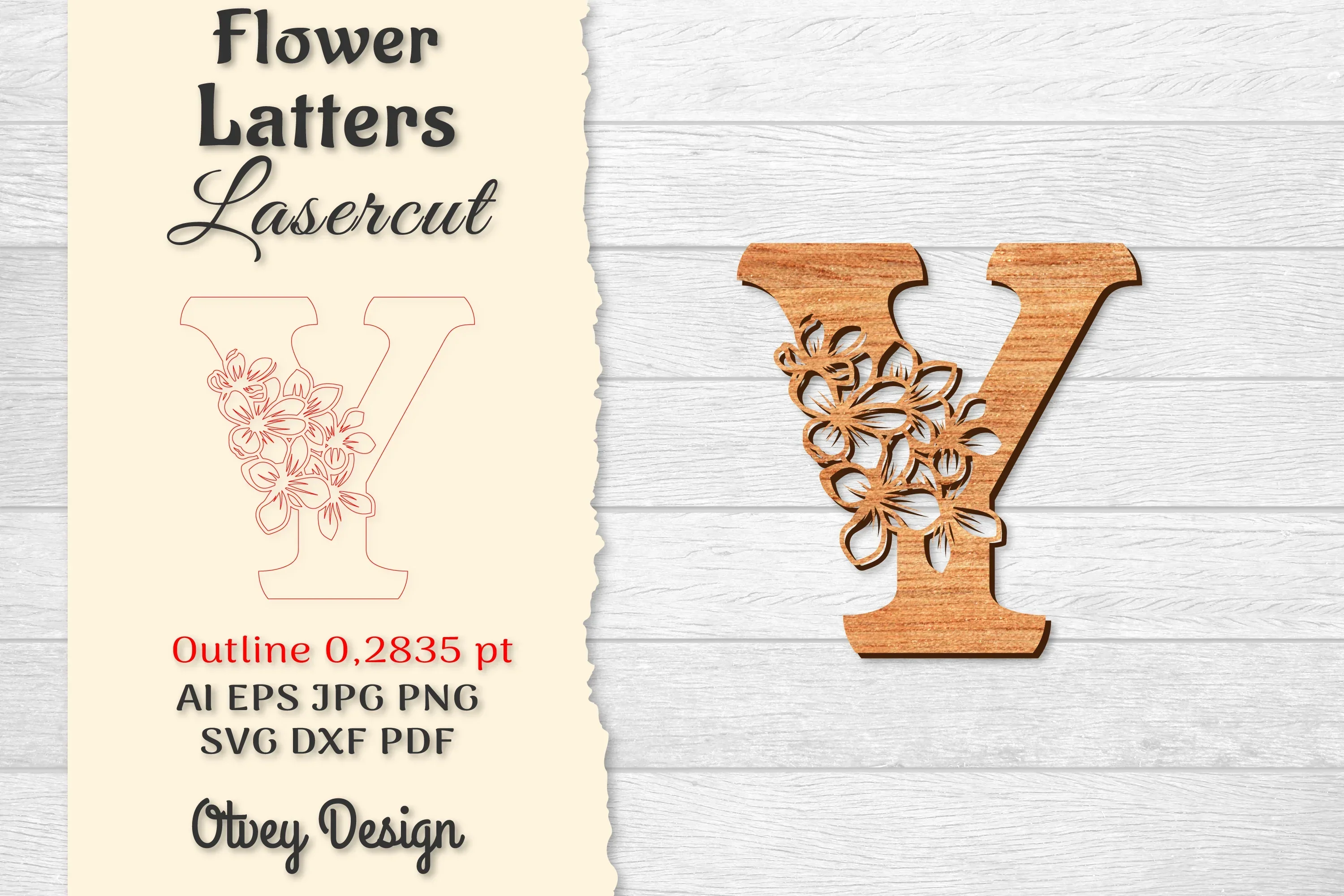 Flower Letters Laser Cut SVG Bundle