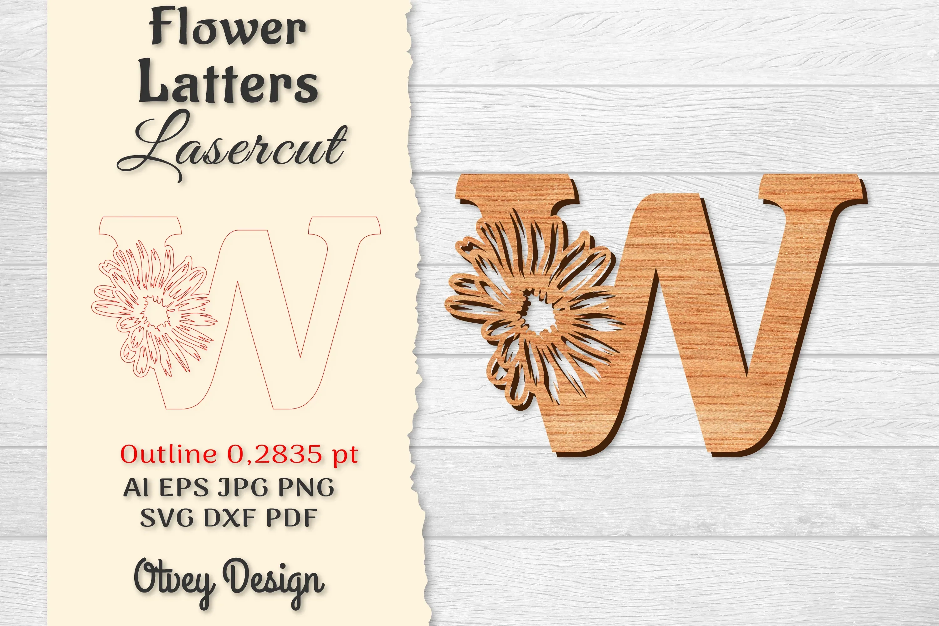 Flower Letters Laser Cut SVG Bundle