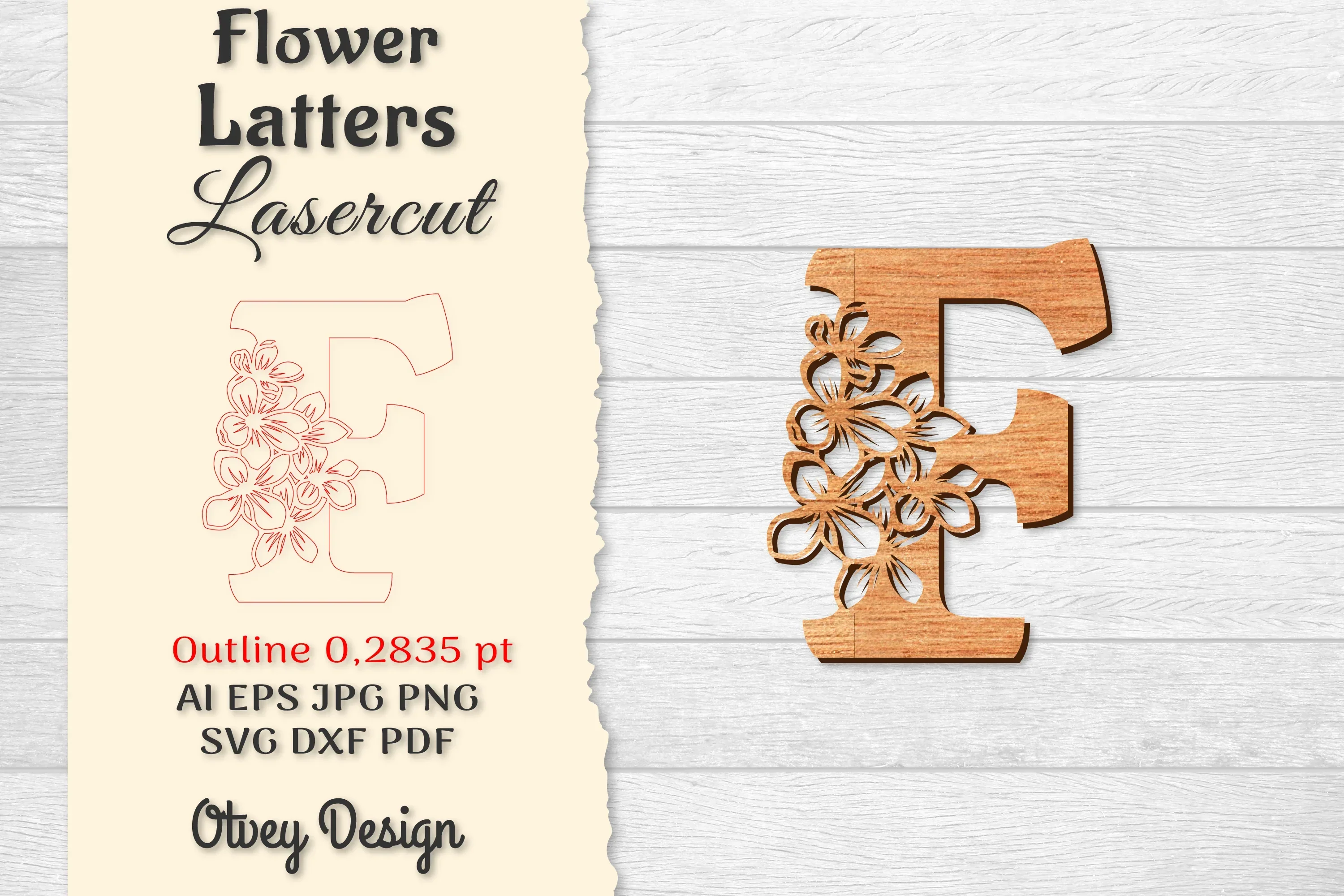 Flower Letters Laser Cut SVG Bundle