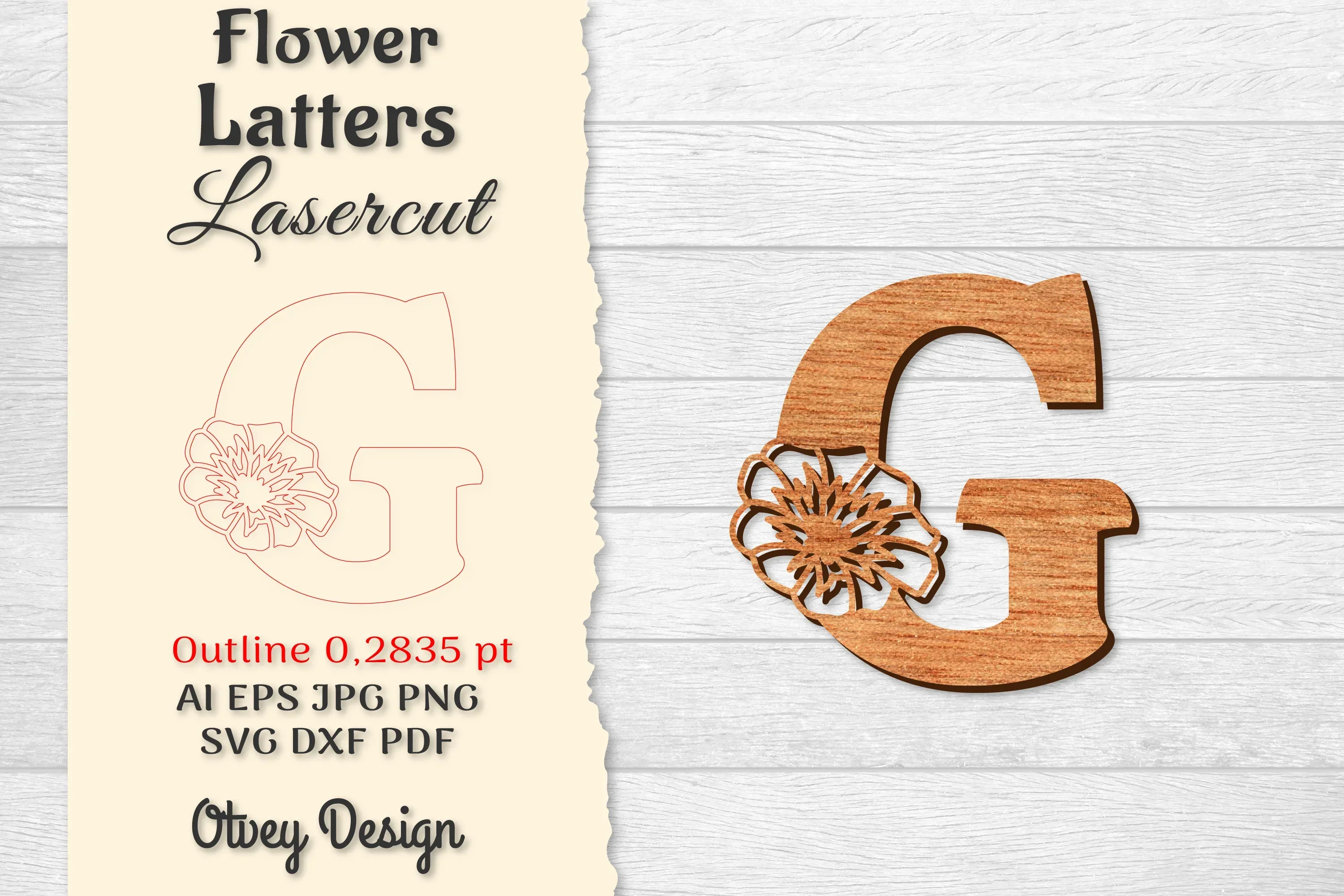 Flower Letters Laser Cut SVG Bundle