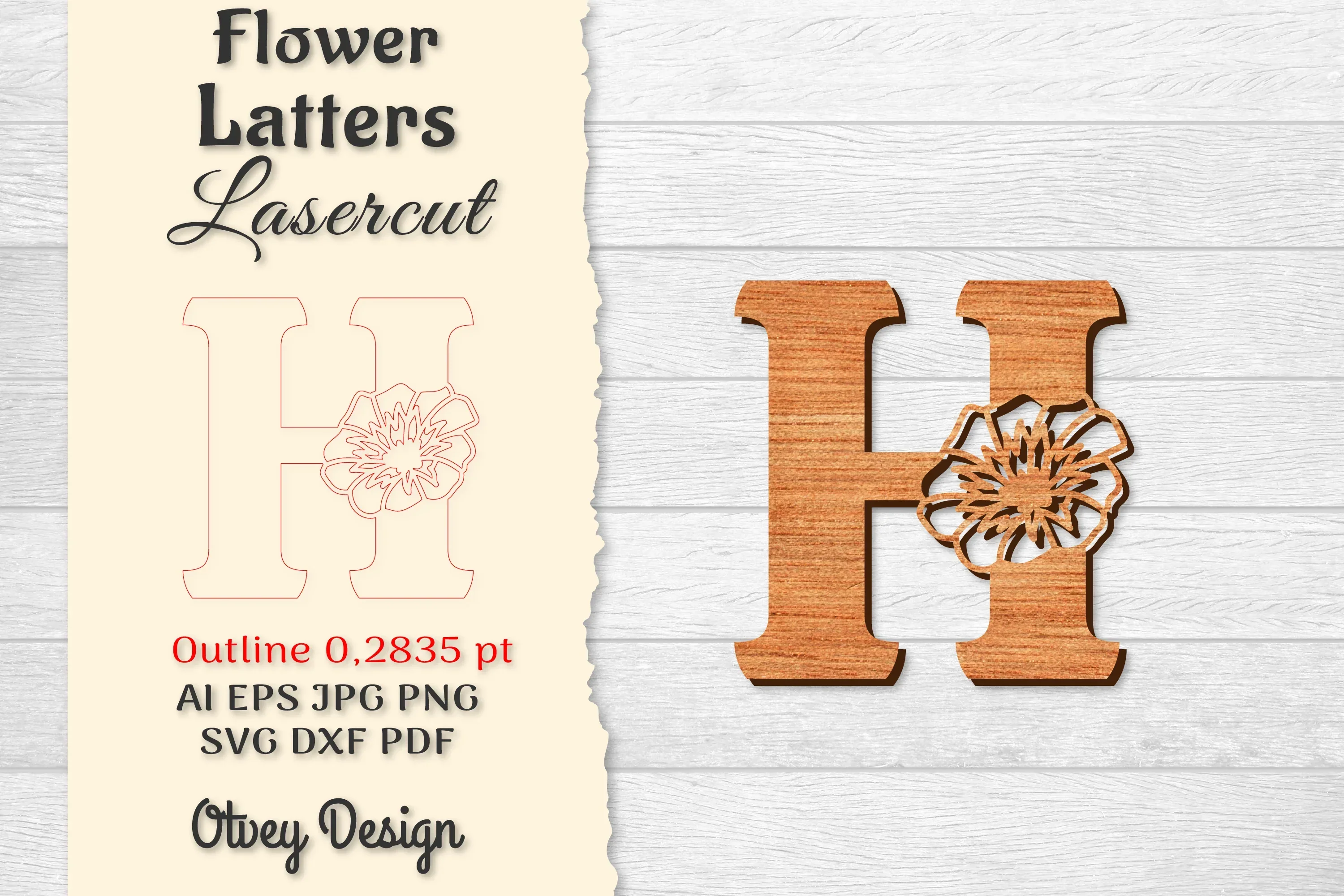 Flower Letters Laser Cut SVG Bundle
