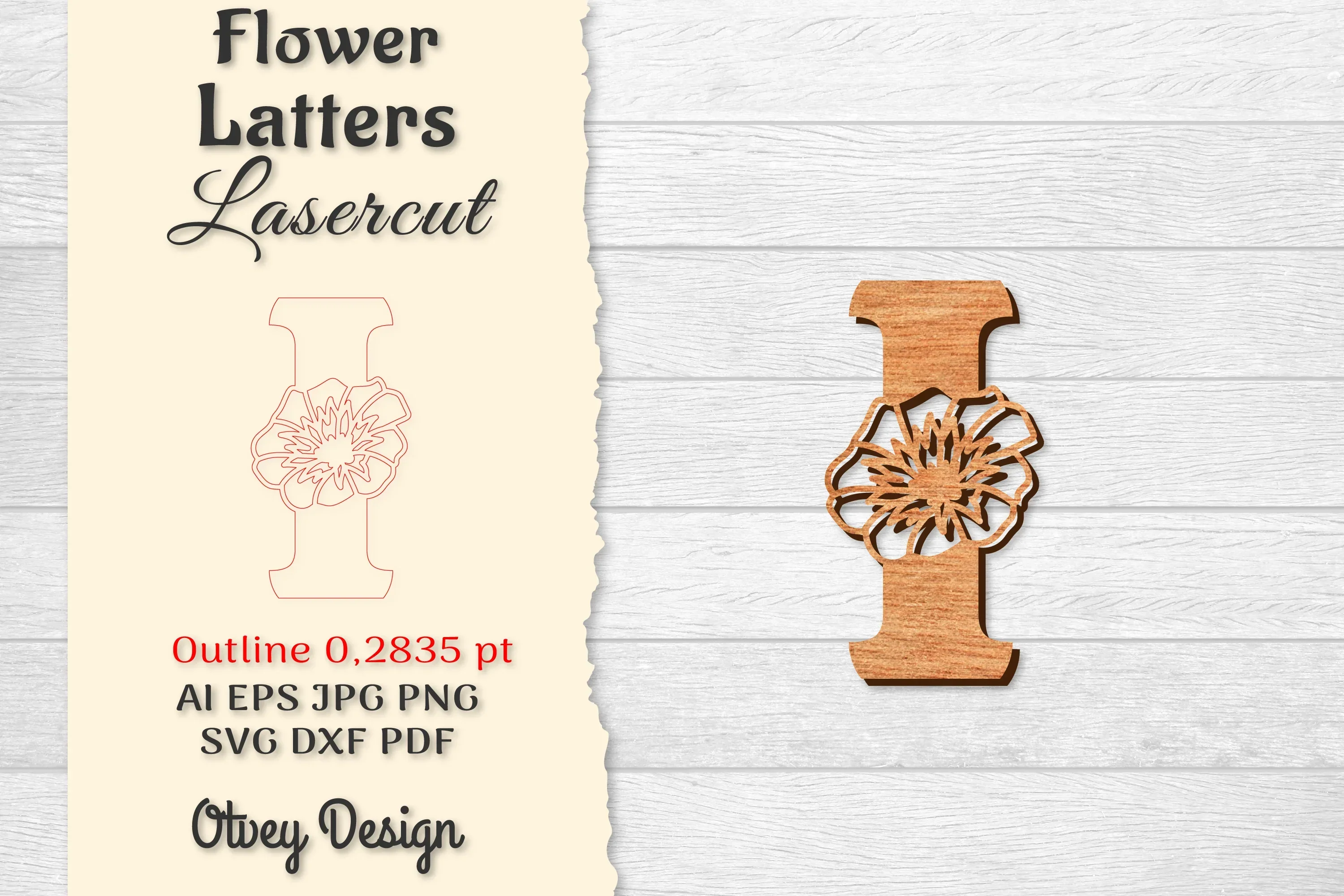 Flower Letters Laser Cut SVG Bundle