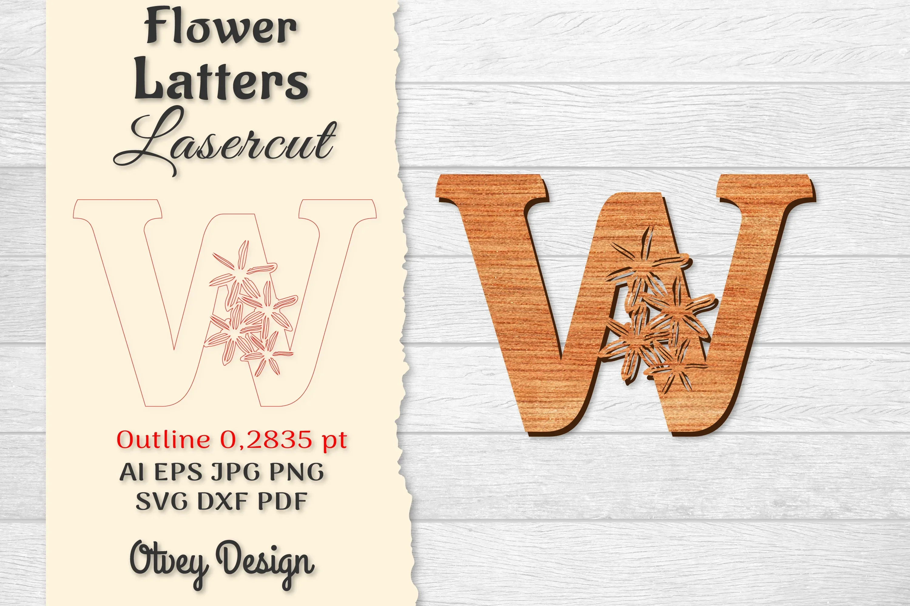 Flower Letters Laser Cut SVG Bundle