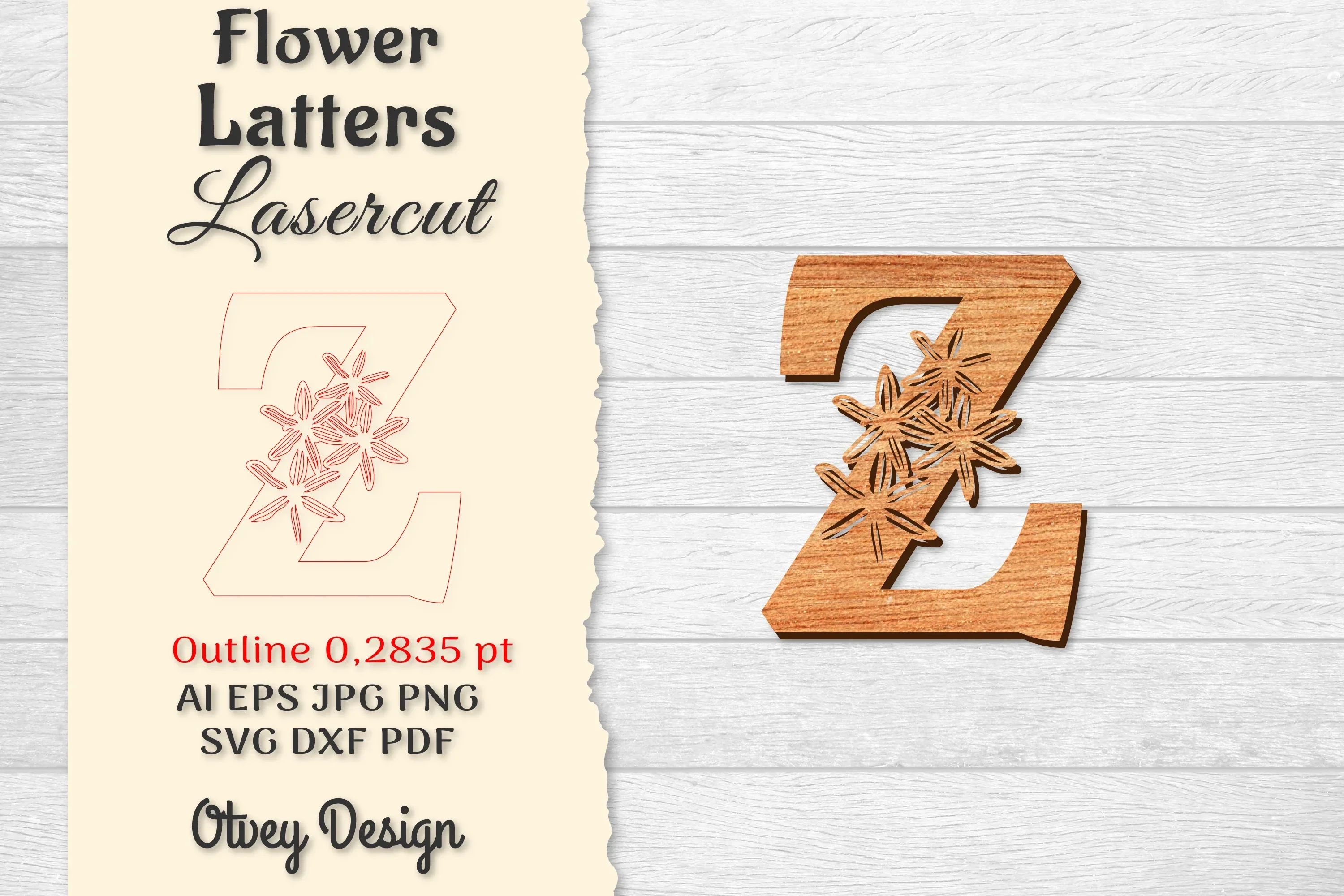 Flower Letters Laser Cut SVG Bundle