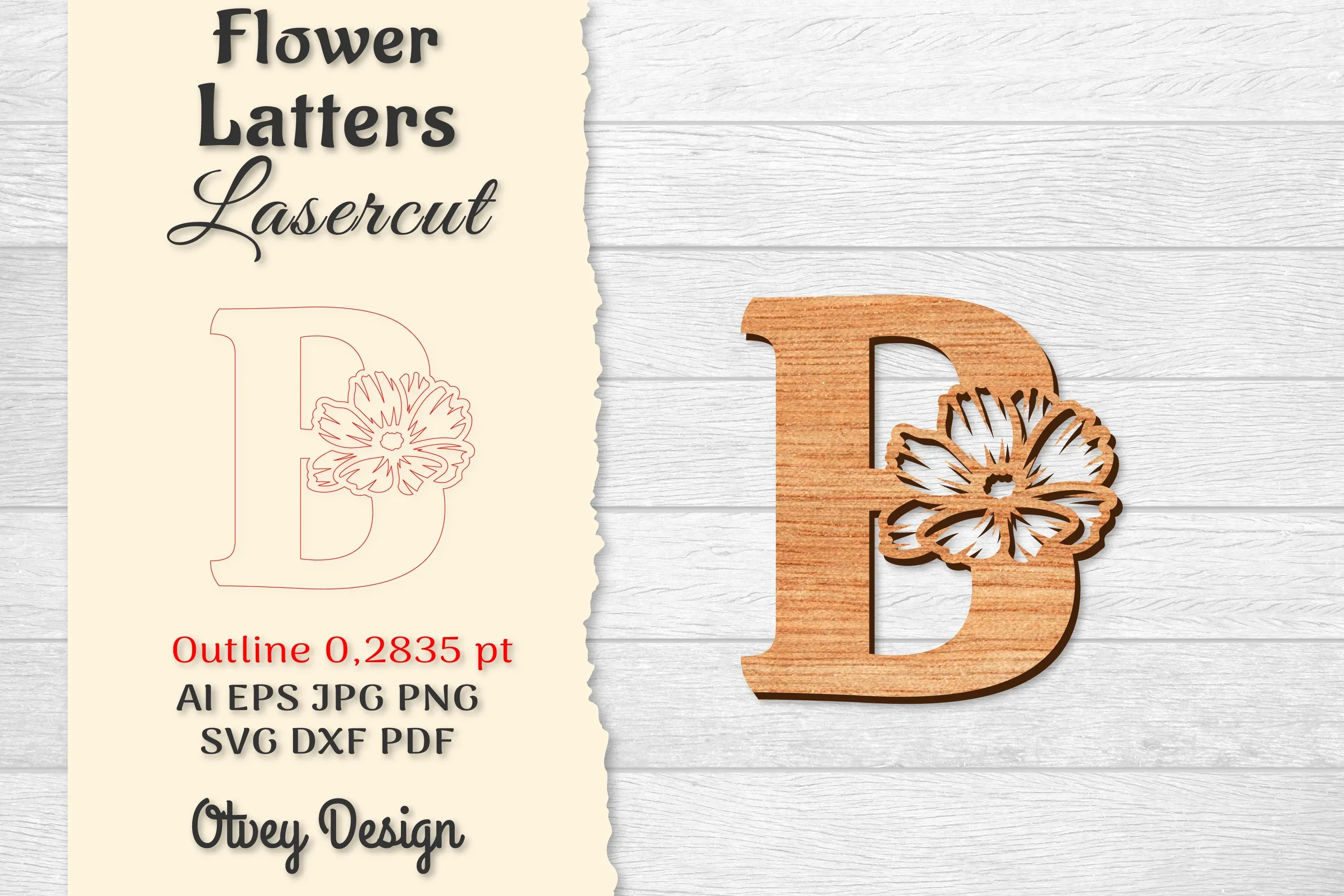 Flower Letters Laser Cut SVG Bundle