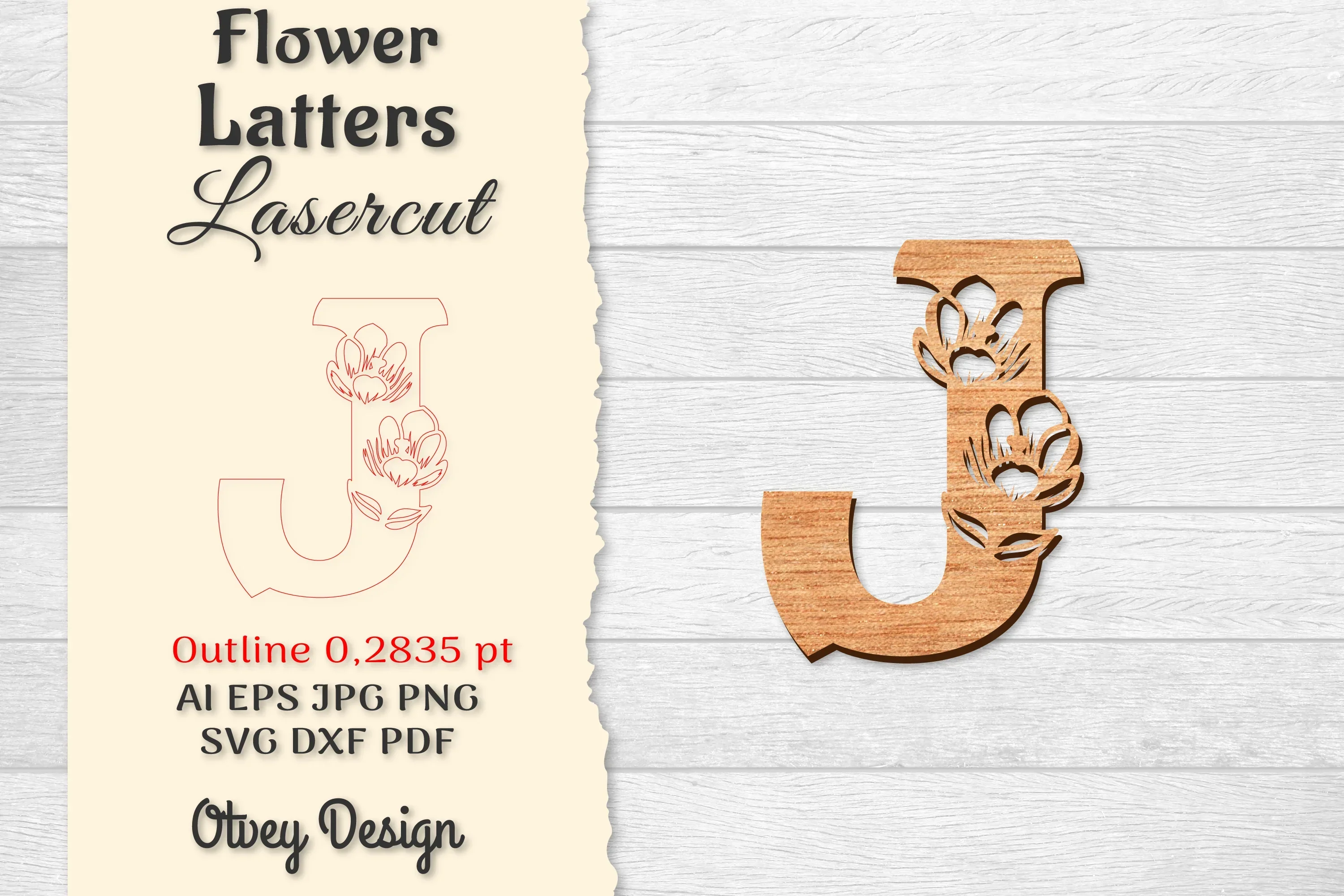 Flower Letters Laser Cut SVG Bundle