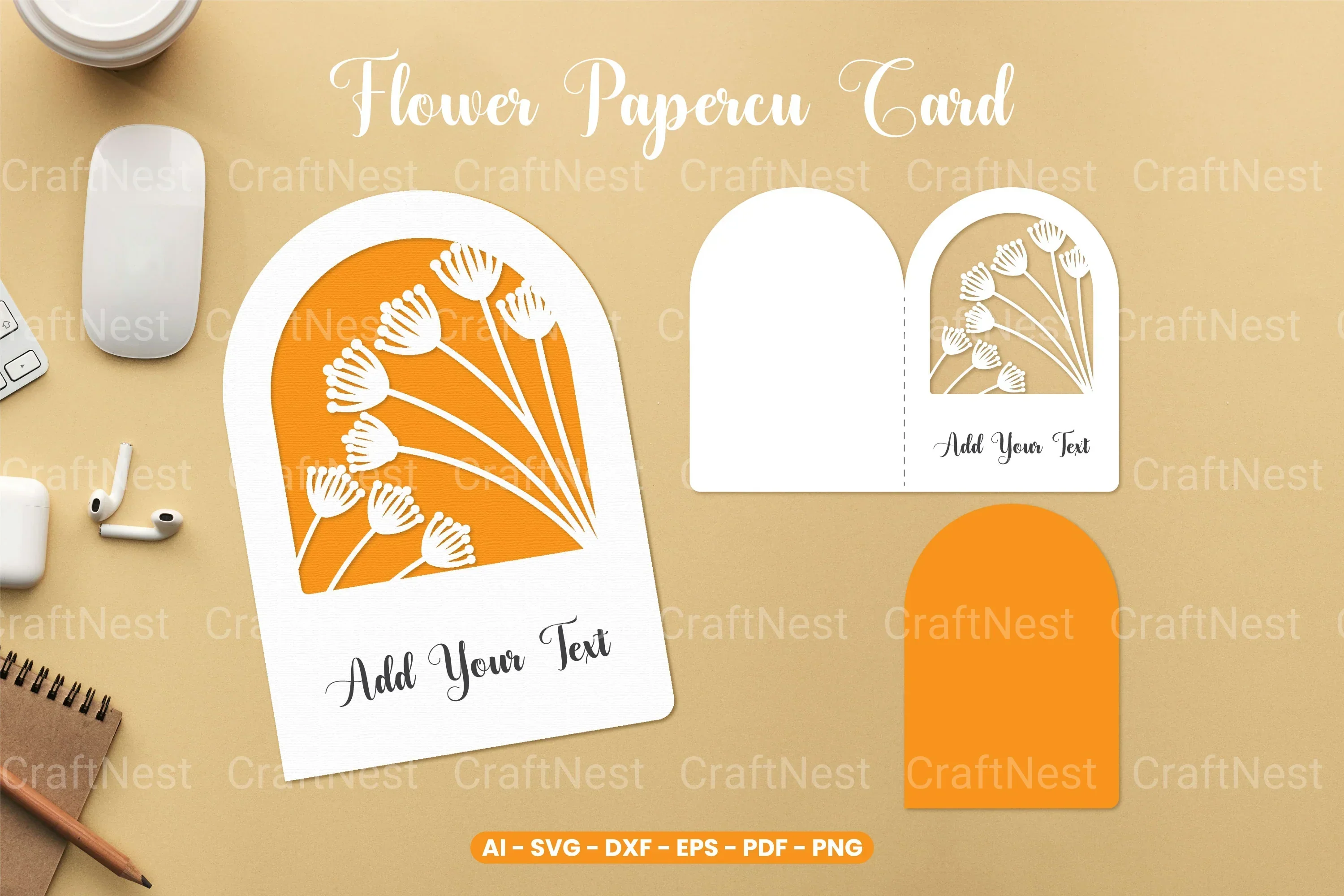 Flower Papercut Card SVG Bundle