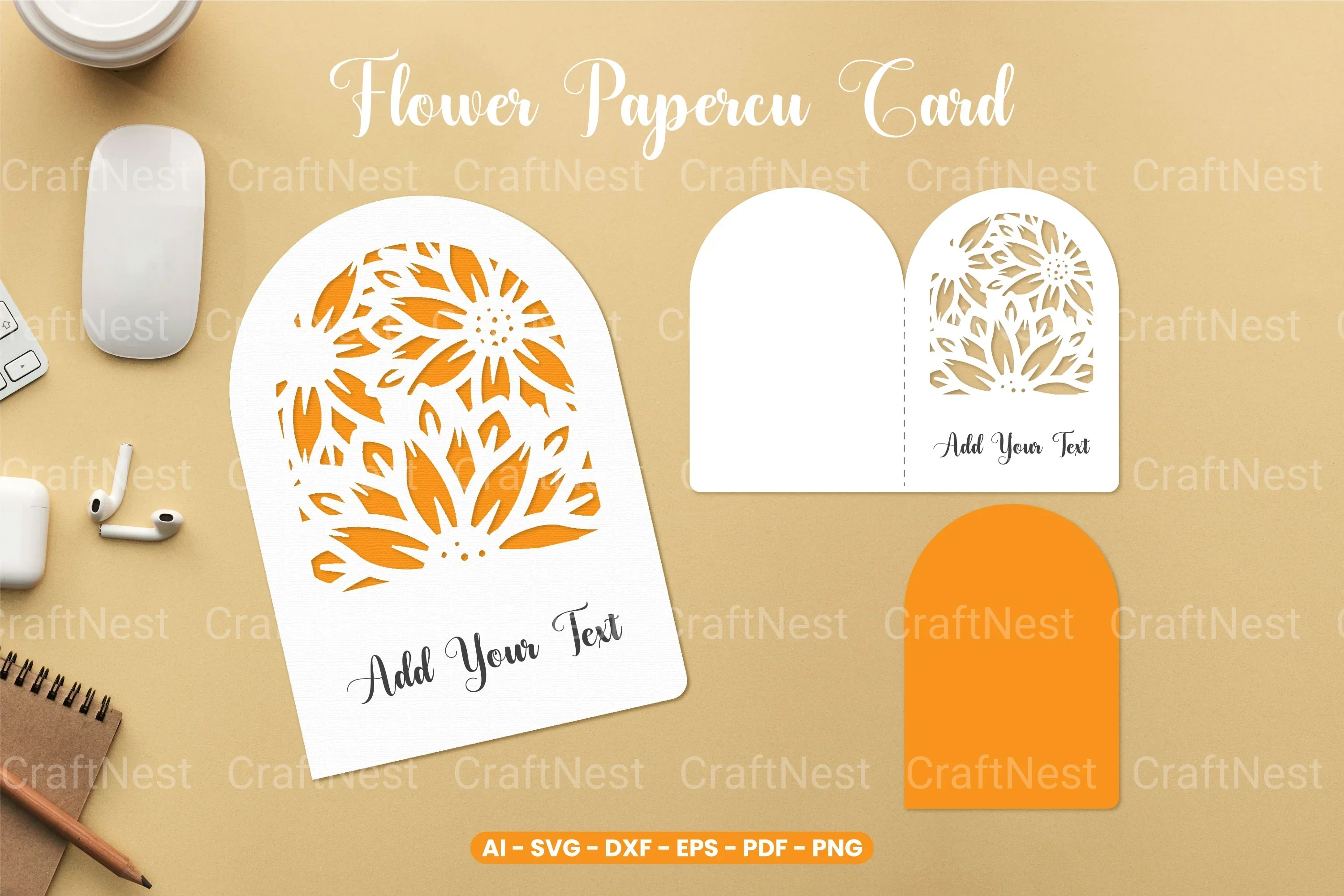 Flower Papercut Card SVG Bundle