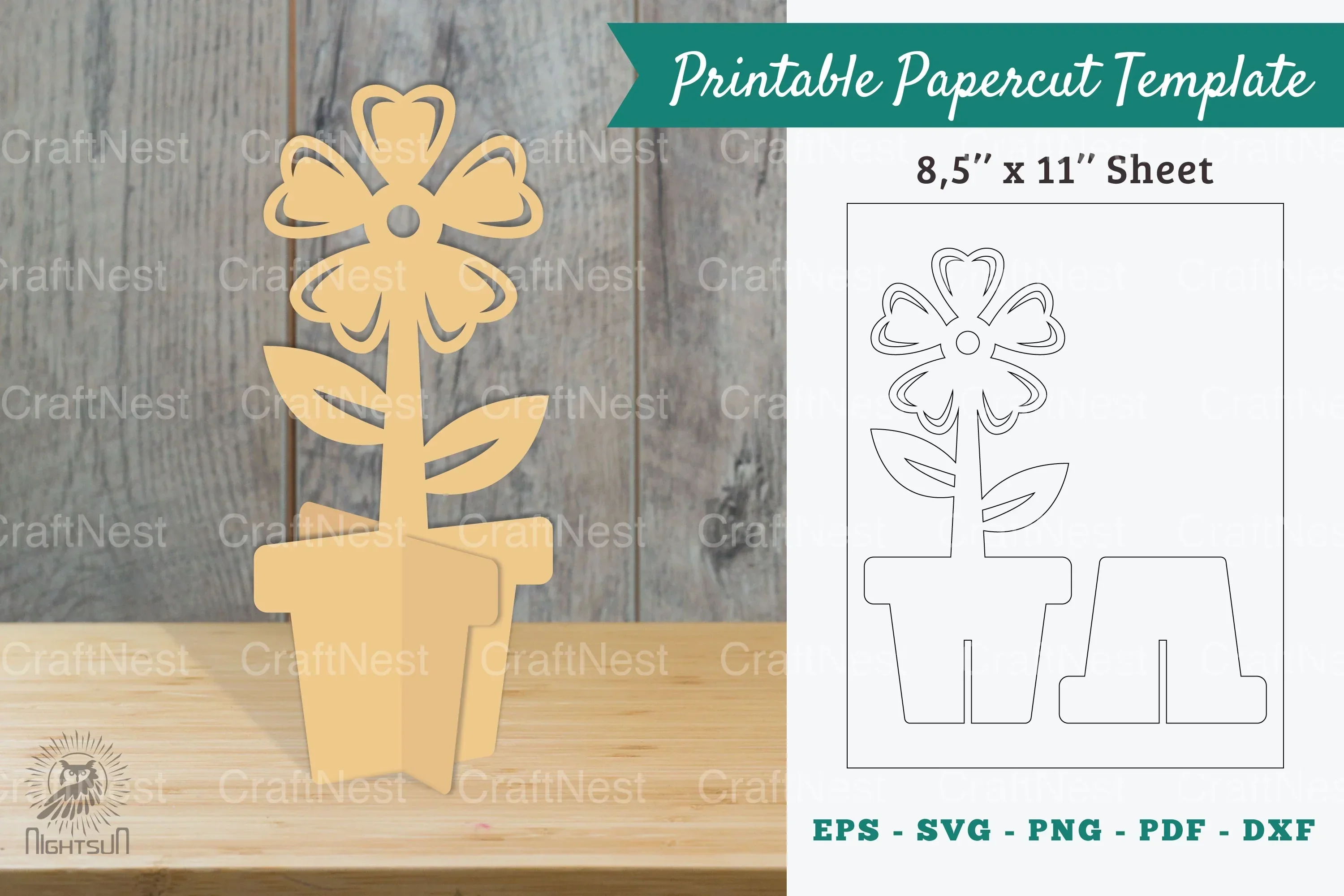 Flower Printable Cut Template Bundle