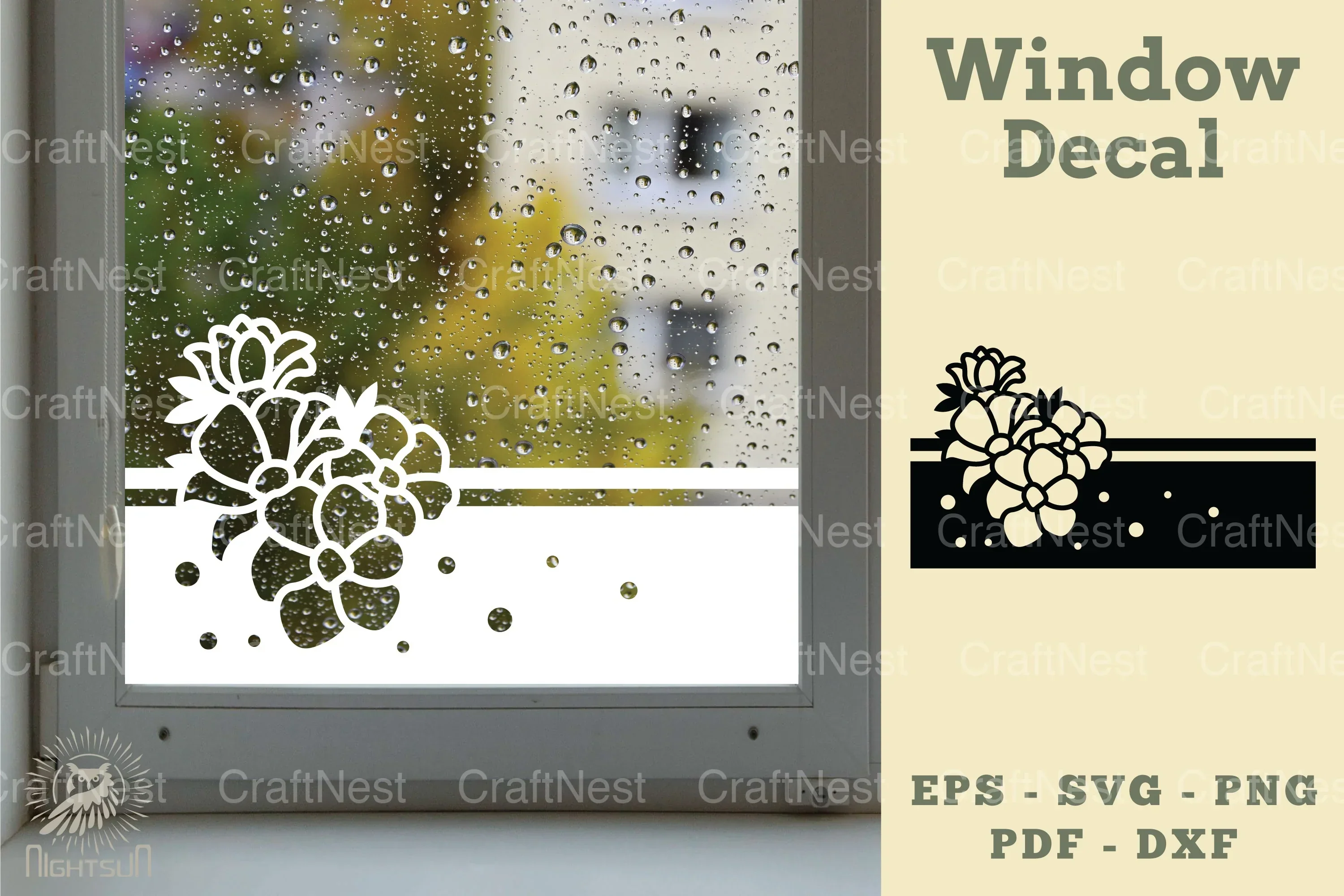 Flower Window Decal Clipart Bundle