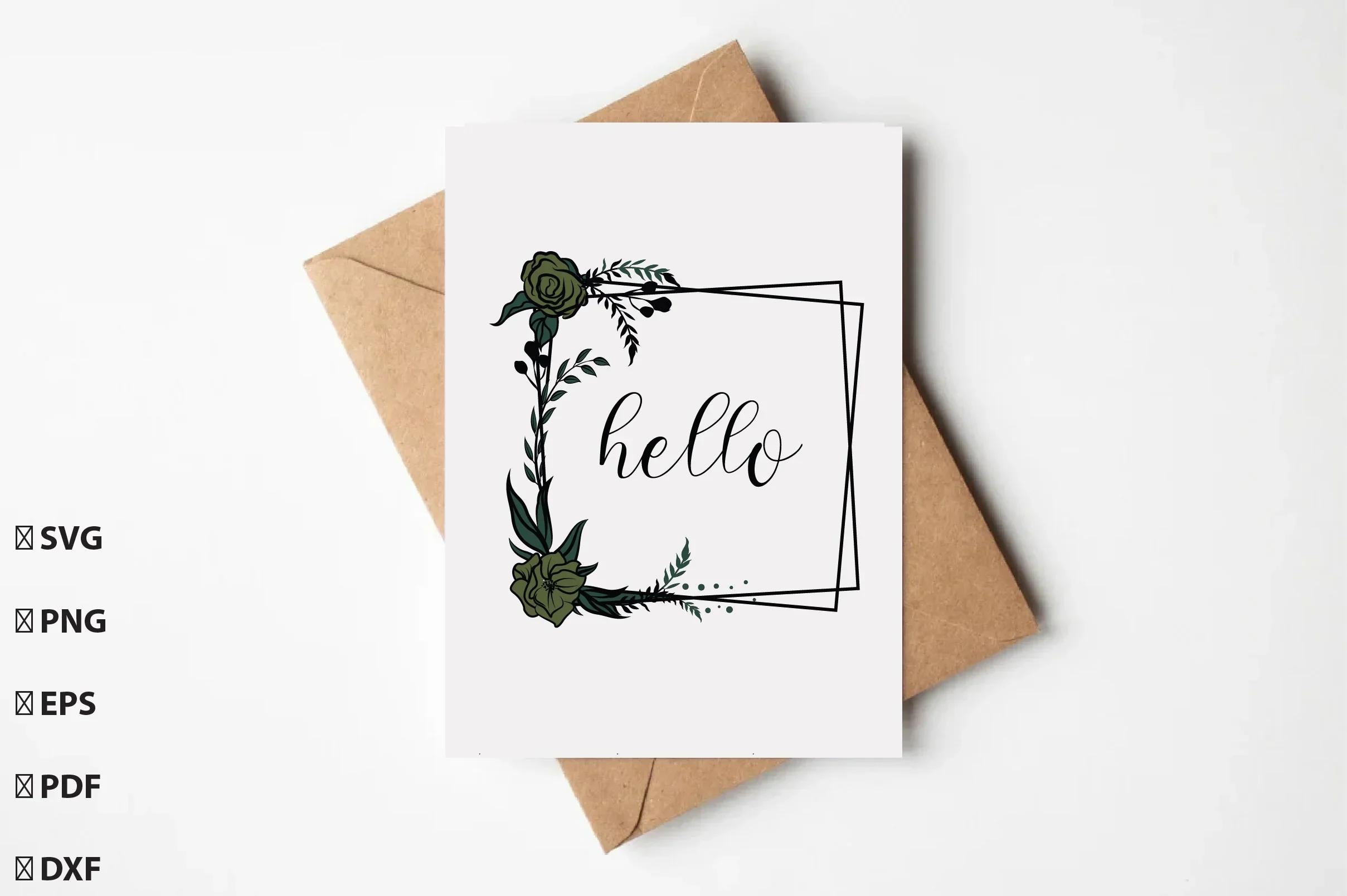 Flowers Card Flowers Illustrations With Recycled Envelope Bundle - Image 3