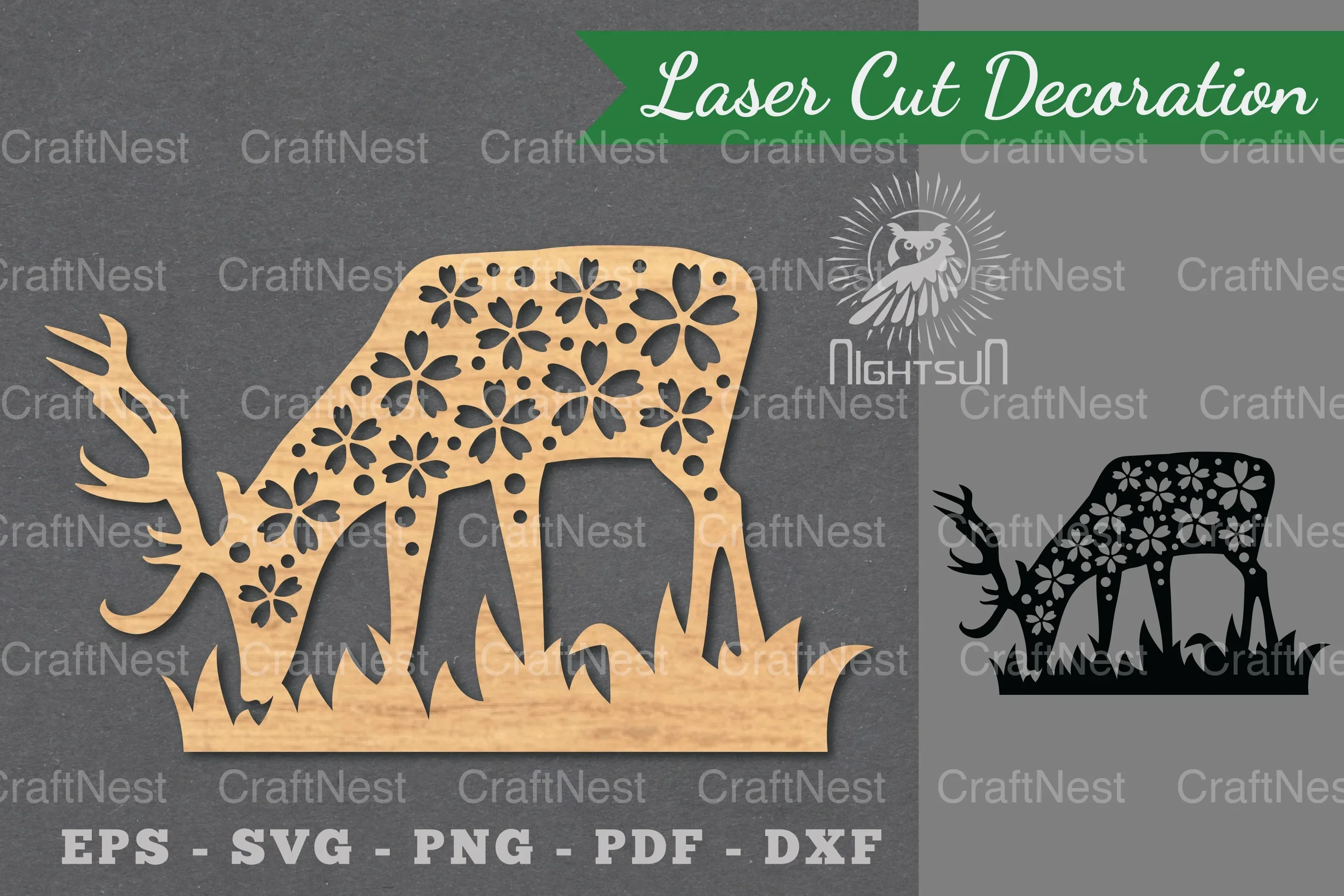 Flowers Deer Lasercut Decoration Bundle