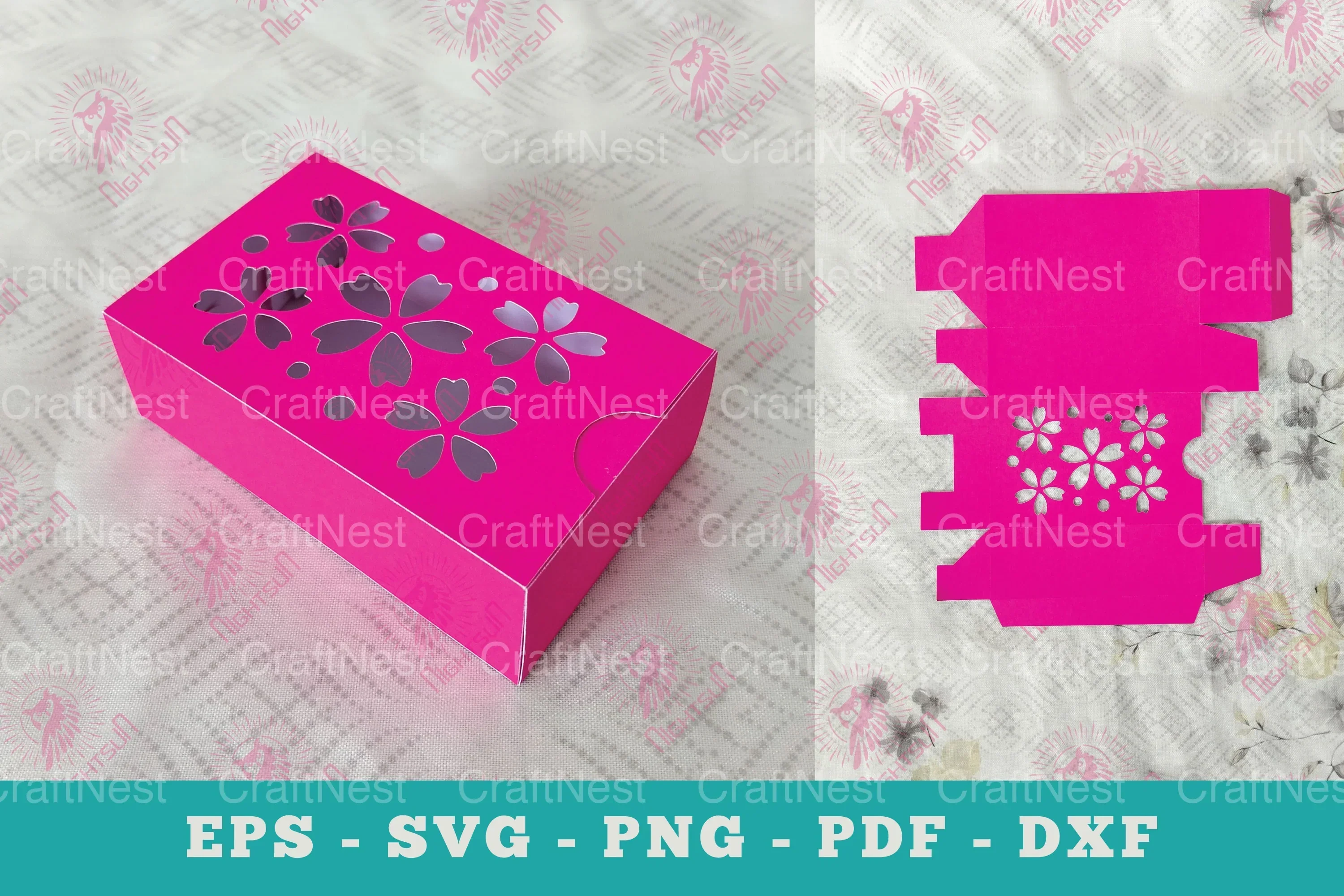 Flowers Gift Box Papercut Craft Clipart Bundle