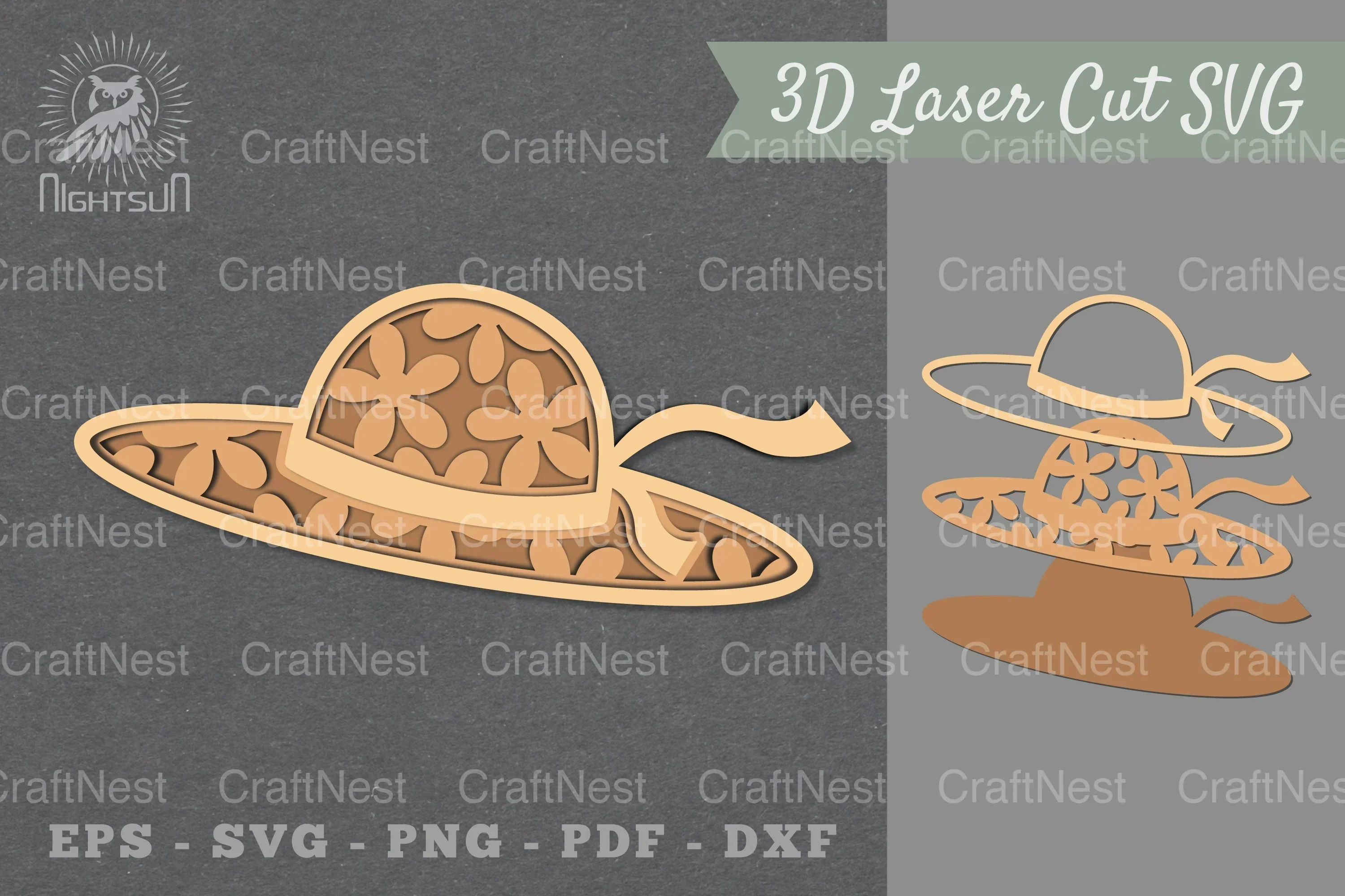 Flowers Hat Lasercut Decoration Clipart Bundle