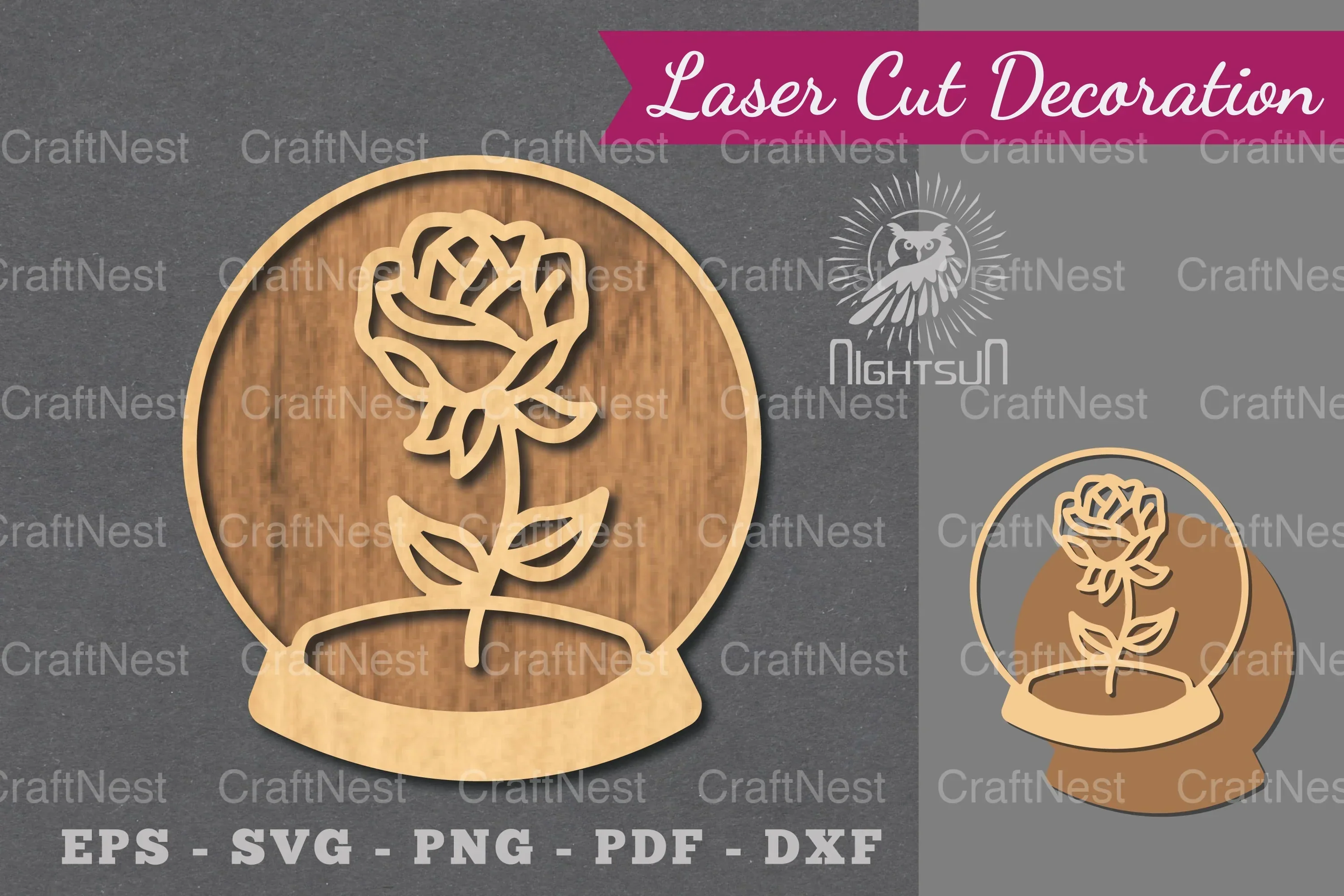 Flowers in Ball Laser Cut Decoration Clipart Bundle