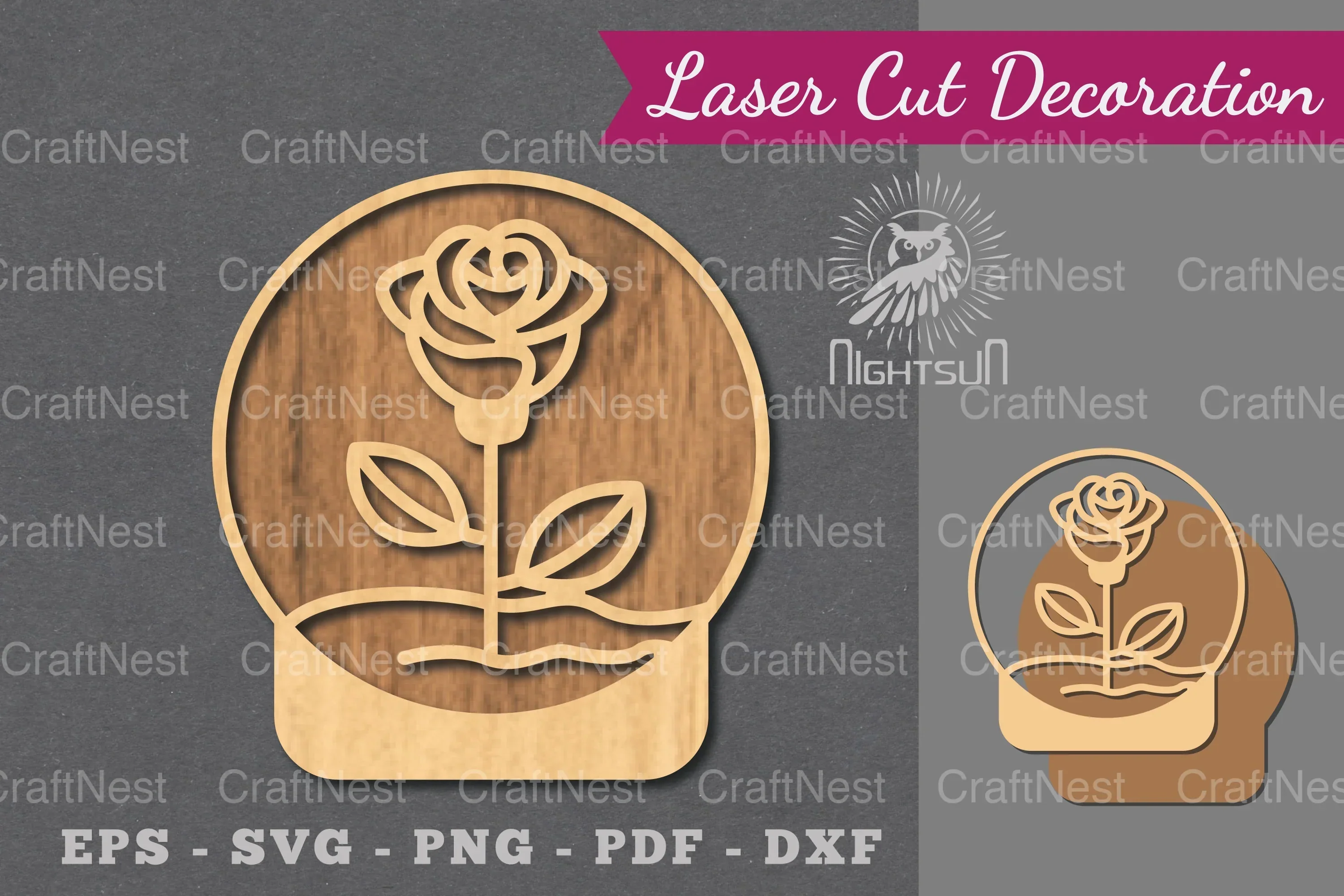 Flowers in Ball Laser Cut Decoration Clipart Bundle