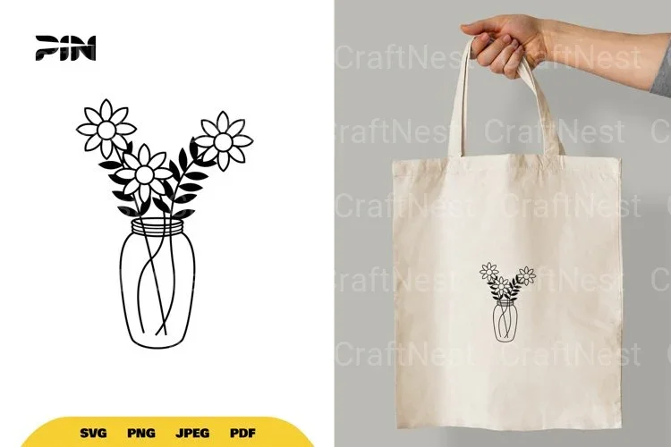 Flowers in Jar SVG Bundle