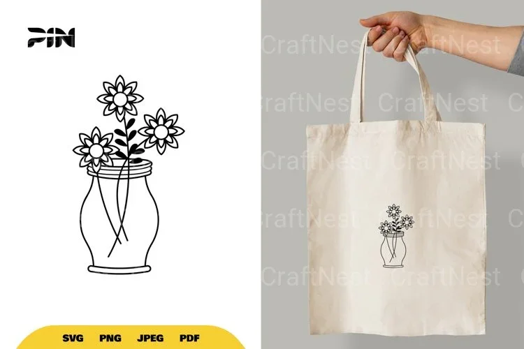 Flowers in Jar SVG Bundle