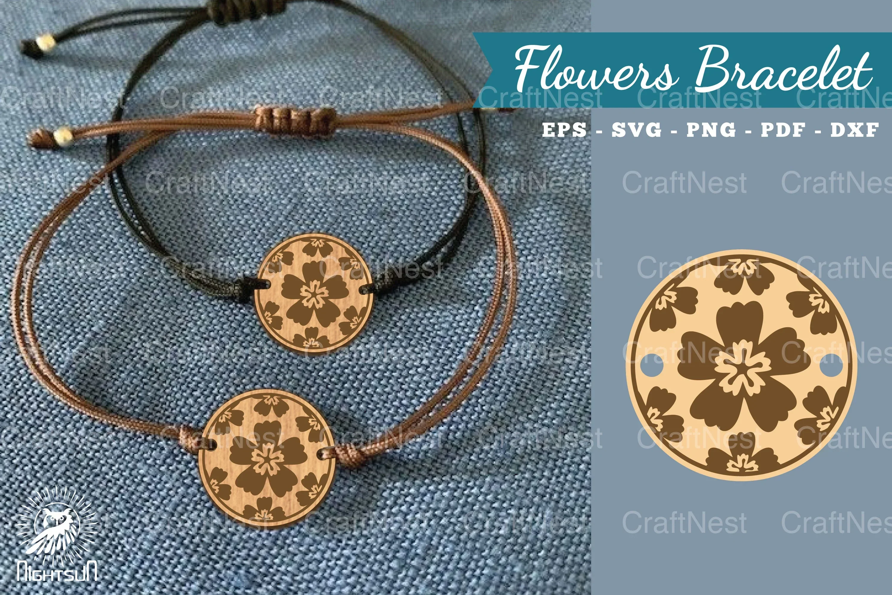 Flowers Laser Cut Bracelet SVG Bundle